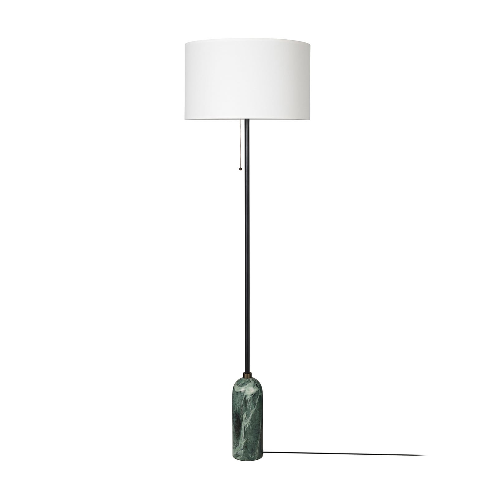 Gravity álló világítás, fehér textil, zöld márvány, magasság 168 cm – Gubi