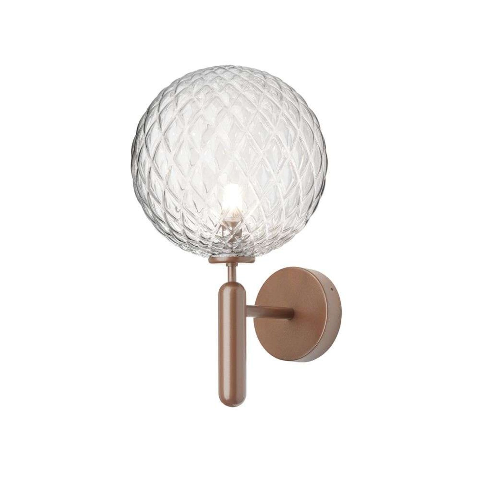 Nuura buitenwandlamp Miira, Ø 20 cm, donkerbrons/helder