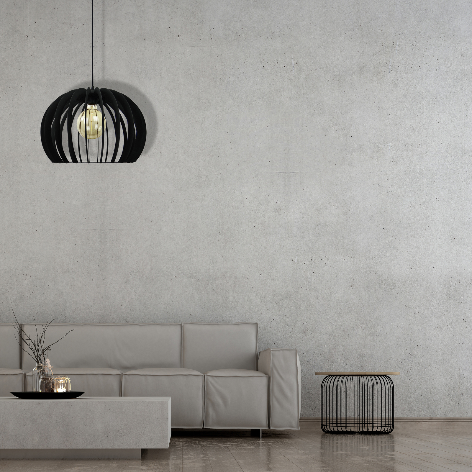 Kula pendant lamp, one-bulb, black Ø 25 cm