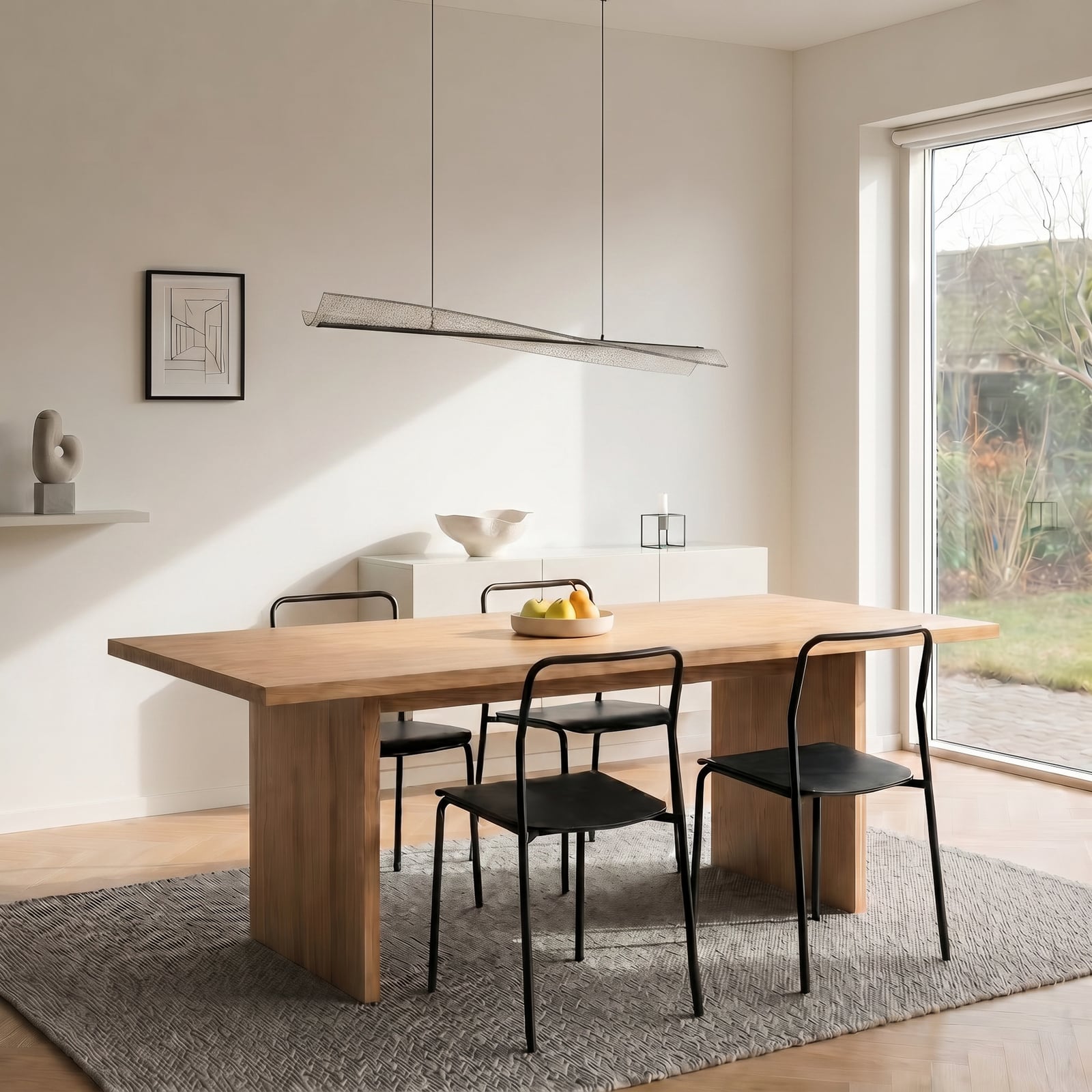 Żyrandol LED Lucande Vellia, czarna, długość 112 cm, CCT