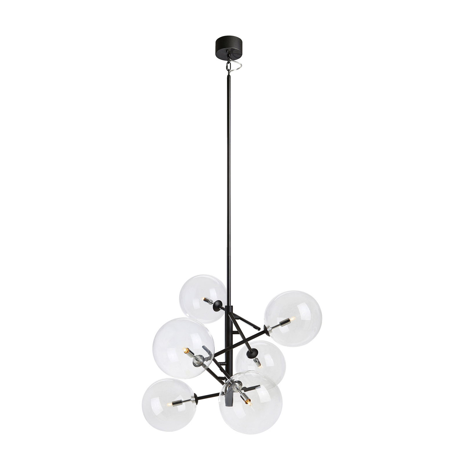 Andrew 6 Taklampa Black/Clear - Markslöjd