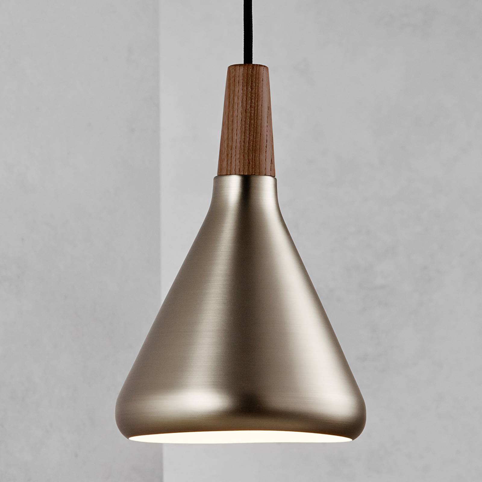 Függő lámpa Nori fémből, acél színű, Ø18 cm