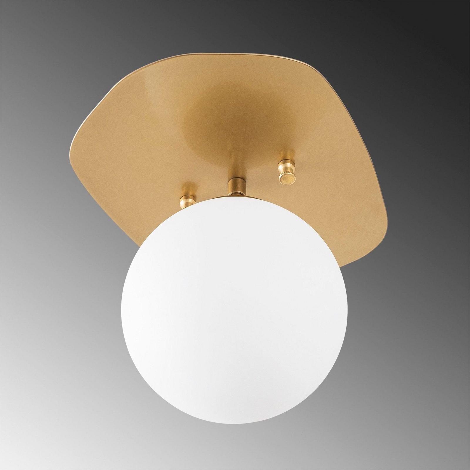 Ceiling light Well, gold-coloured, glass, Ø 20 cm, E14