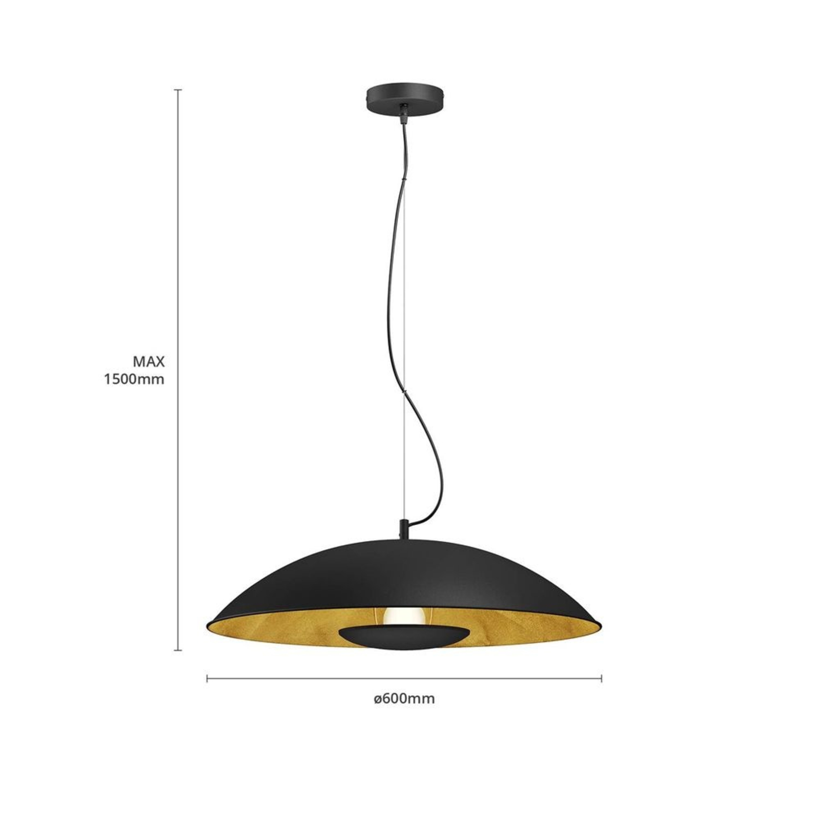 Emilienne Lustră Pendul Black/Gold - Lindby