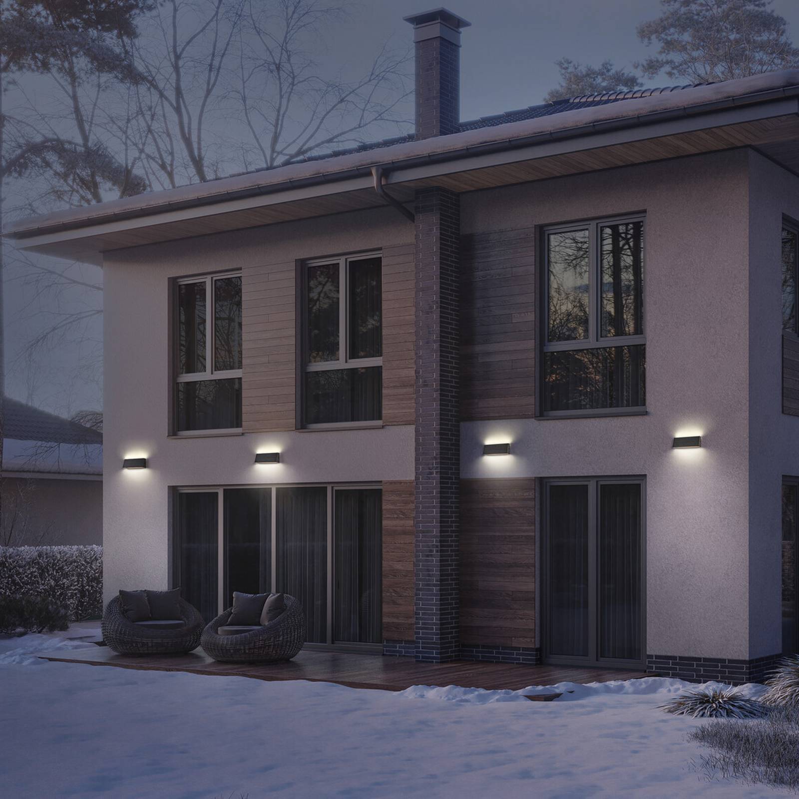 Applique murale solaire OSRAM ENDURA STYLE UPDOWN grise, capteur, IP54