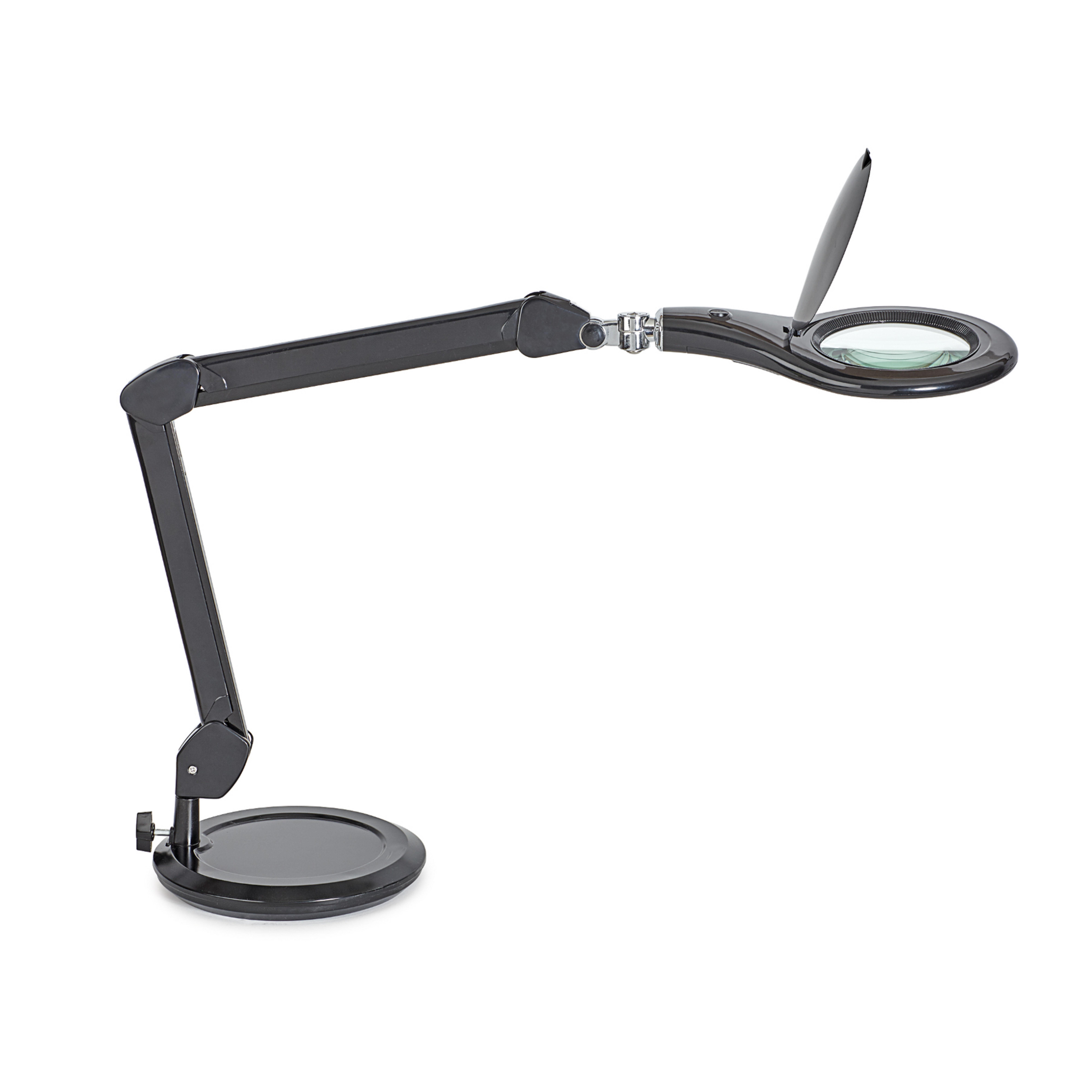 LED-Arbeitsplatzleuchte MAULmakro, schwarz, 46 cm, Standfuß