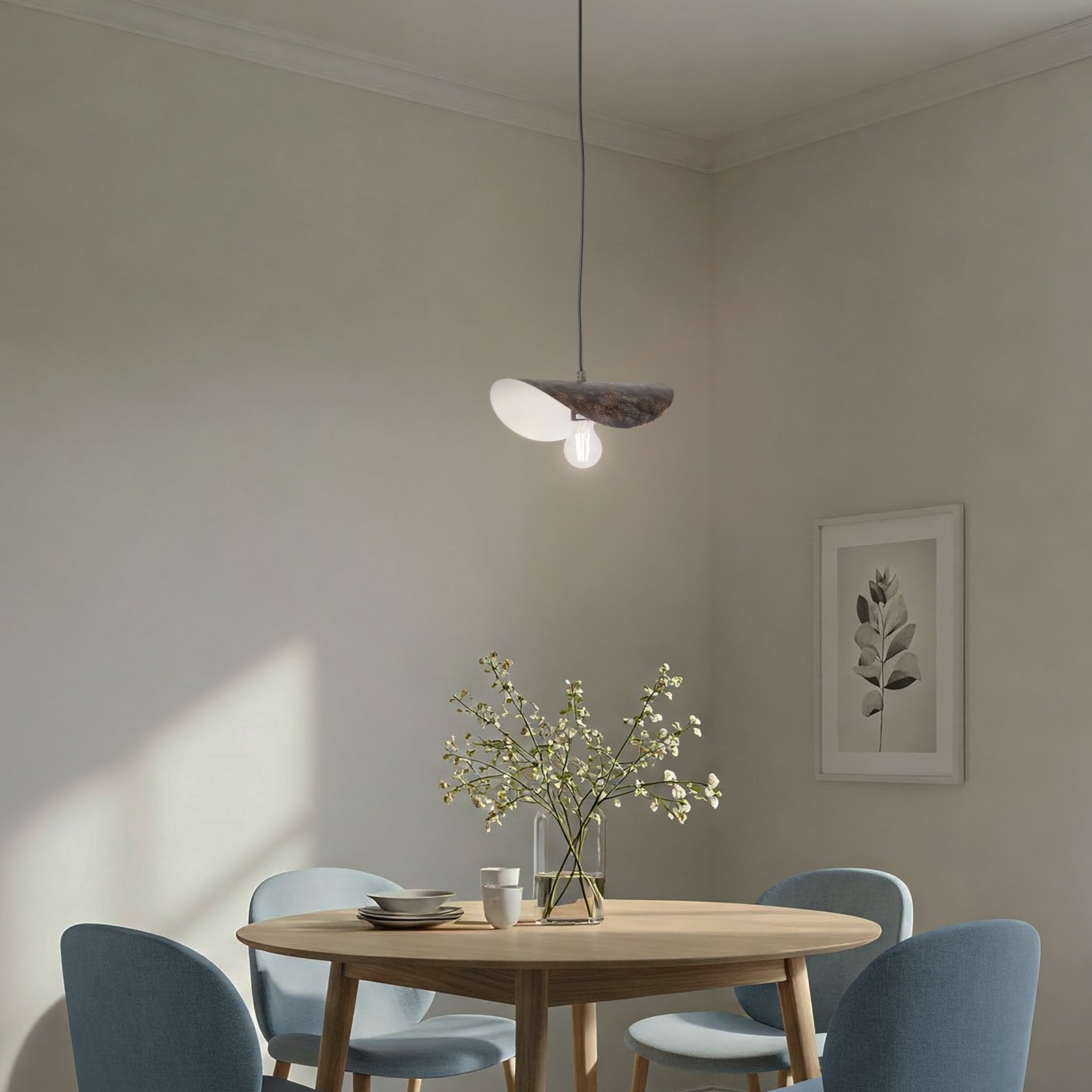 Żyrandol Eger, 1-punktowa, antyczny brąz, metal, E27