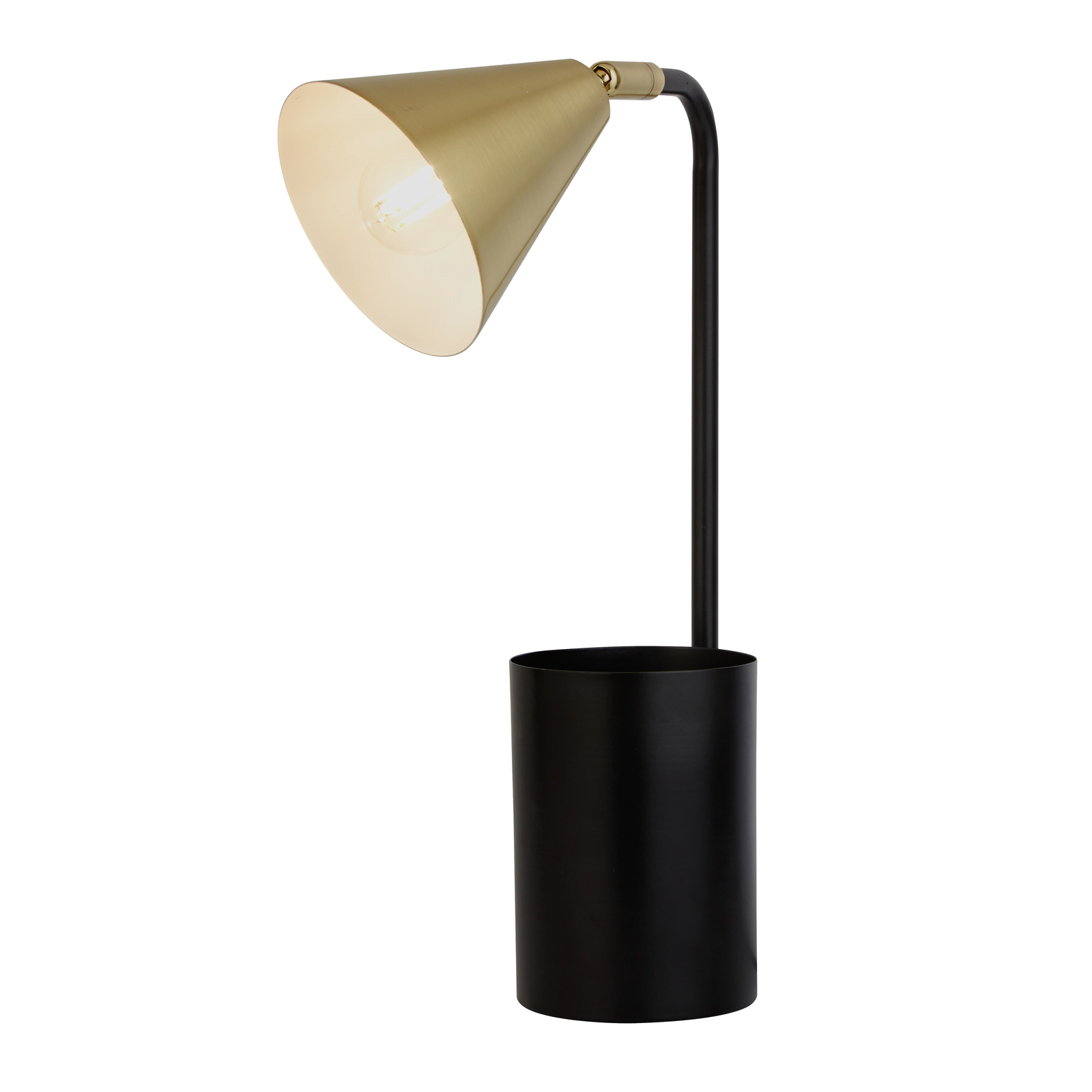 Lampada da tavolo Rivan, nero/oro, metallo, 41 cm, E14