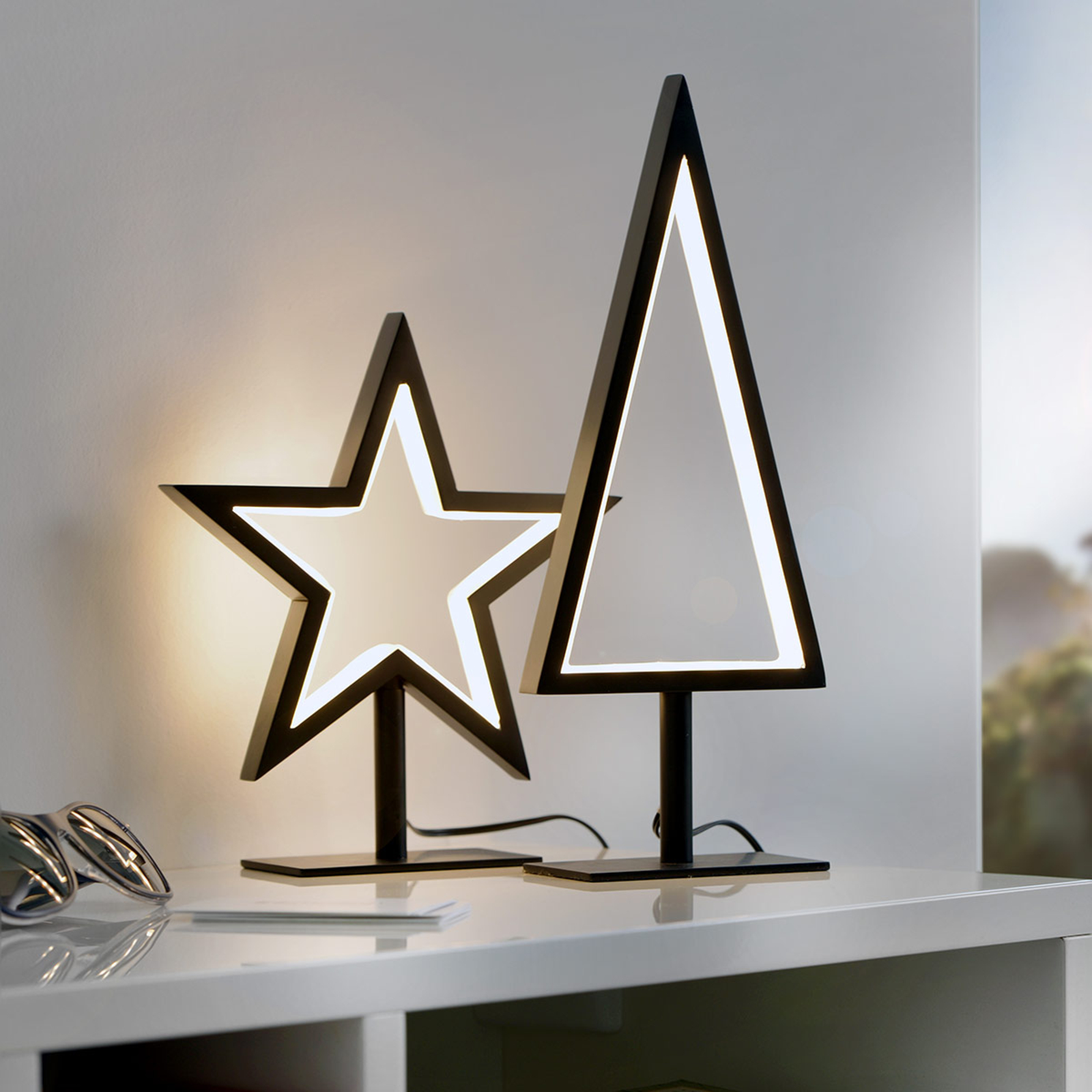 Sompex Standing decorative star Lucy-S, aluminium, 1.5 W, energy efficiency: A++, L: 18 cm, H: 20 cm