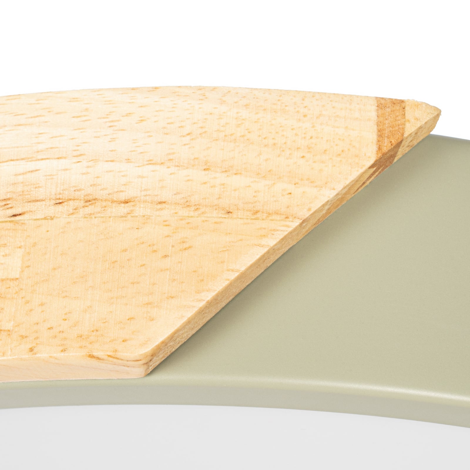 Plafón LED Lynorri de PRIOS, Ø 32 cm, verde, acabado en madera Plafón LED Lynorri de PRIOS, Ø 32 cm, verde, acabado en madera