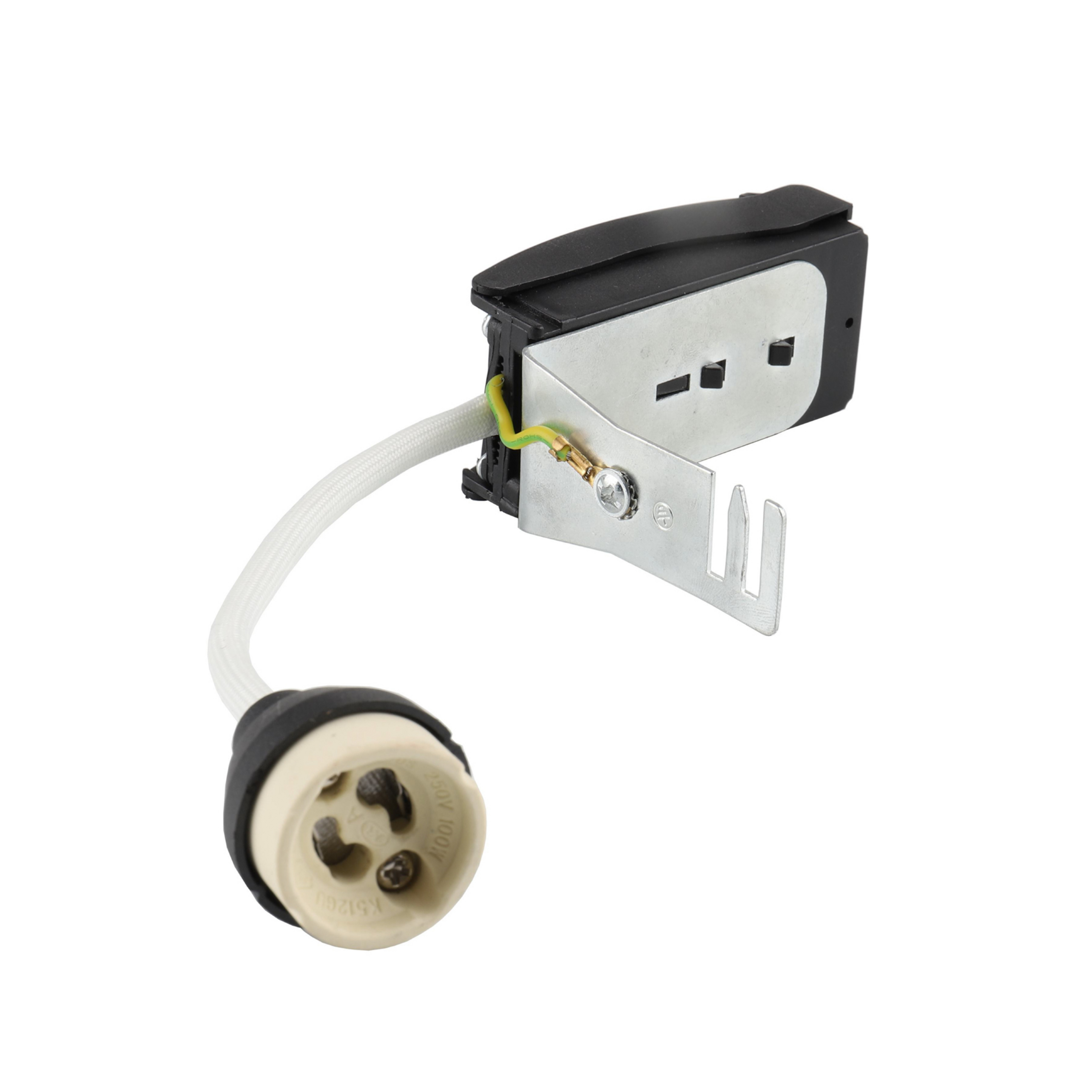 Douille GU10 avec entretoise, blanc, câble 10 cm max. 35 W