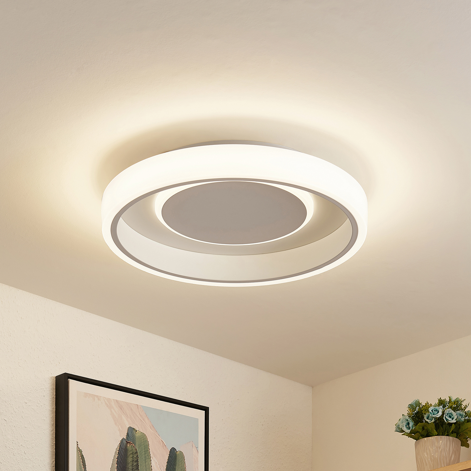 Lindby Wikani LED ceiling light, RGB, CCT dimmable | Lights.co.uk