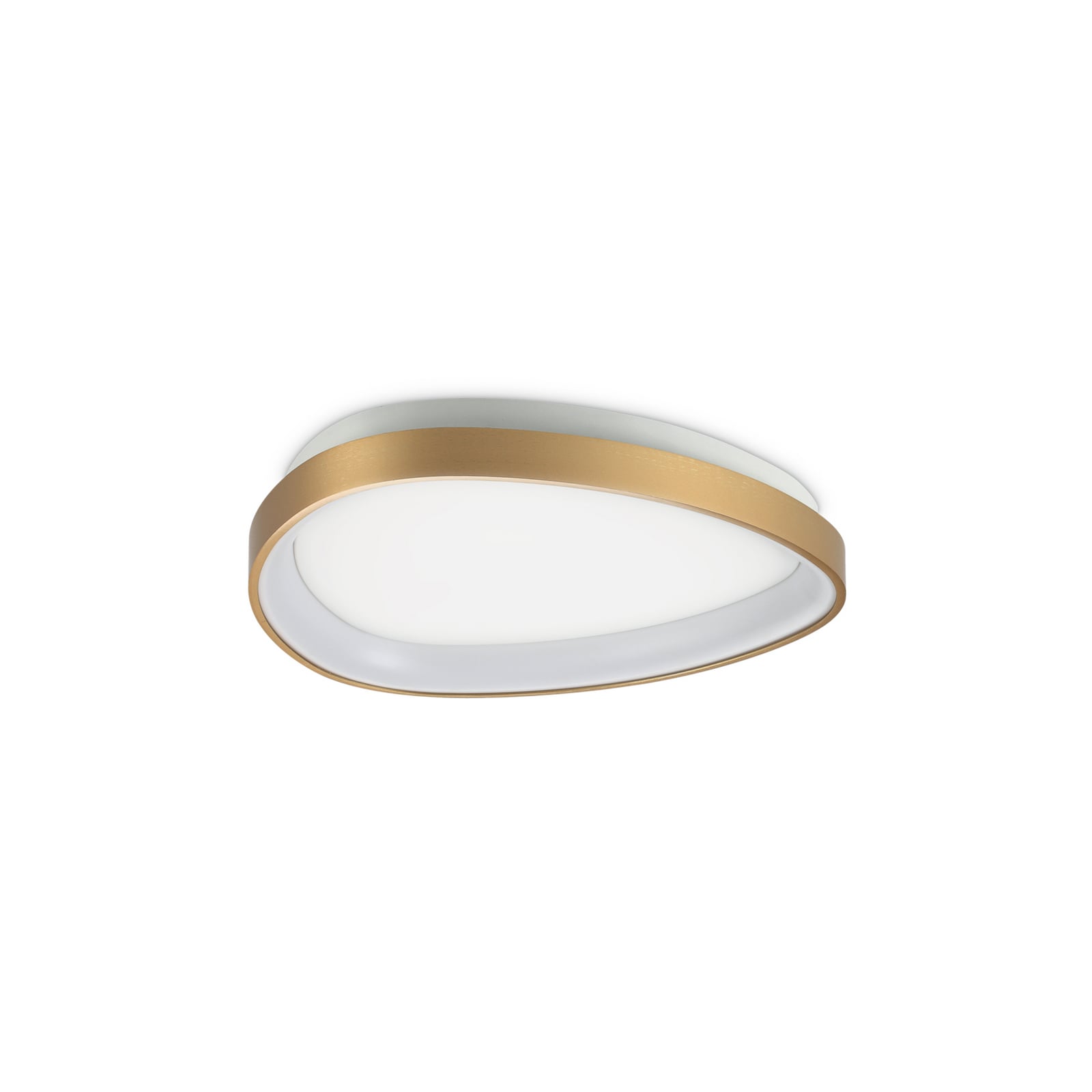 Candeeiro de teto LED IDEAL LUX Gemini em latão, 42 cm, 2700 K, com interruptor