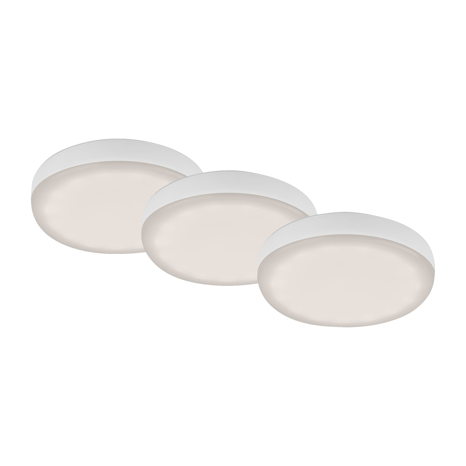 LED-spot Plat hvid 7,5 cm 4.000 K sæt af 3
