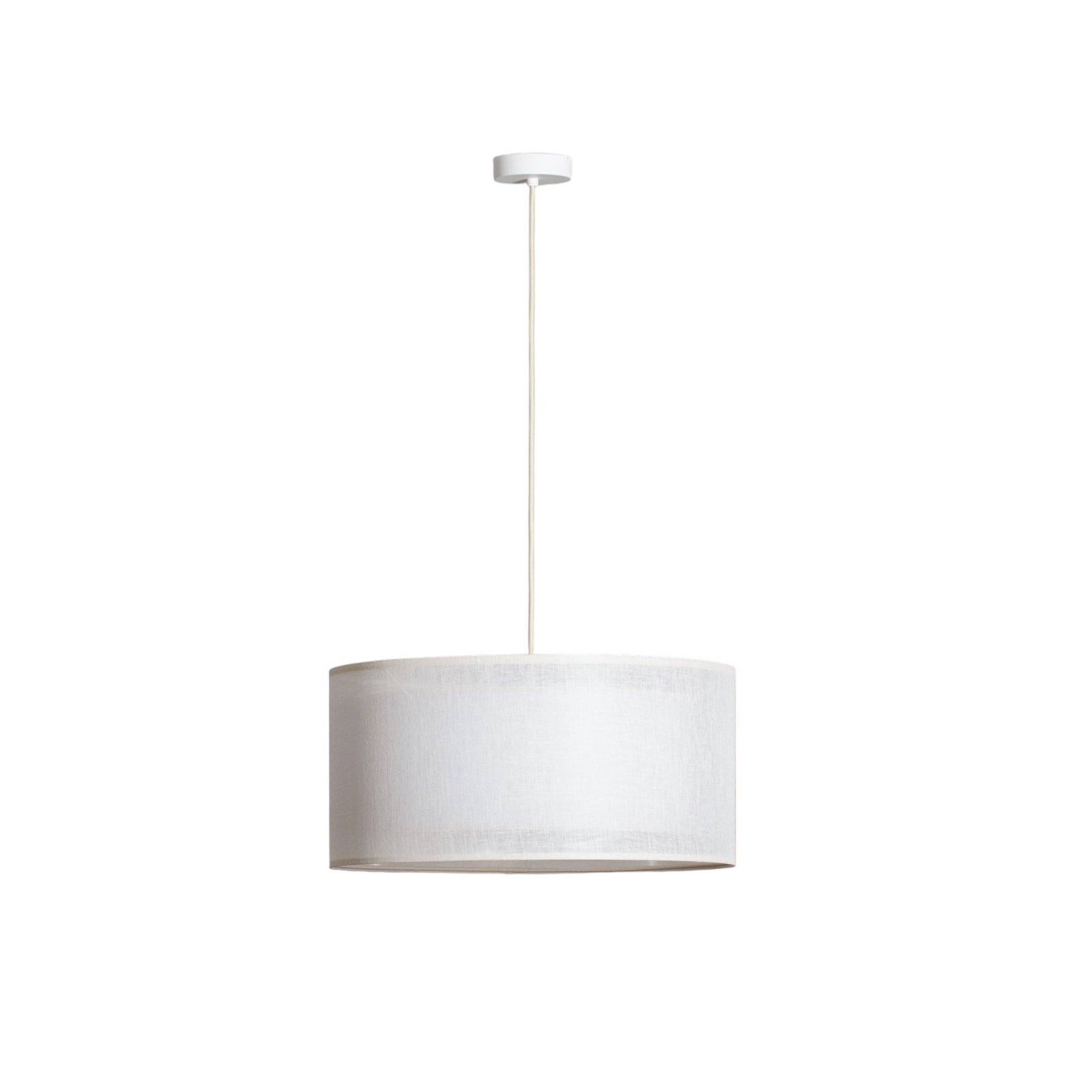 Duo Den Light rippvalgusti, kreem, Ø 50 cm, lina, PVC