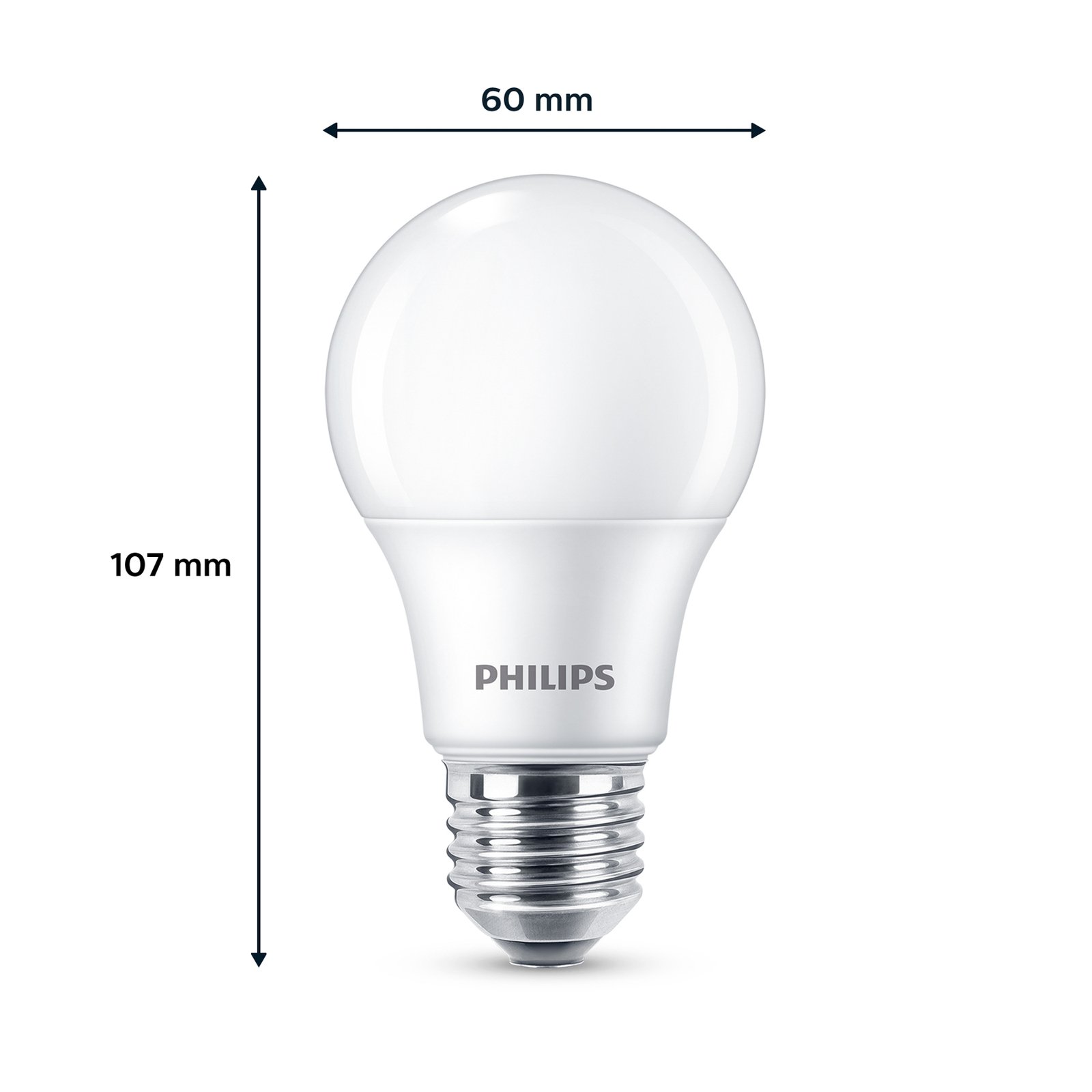 Philips LED E27 4,9W 470lm 2.700K mate 3 ud