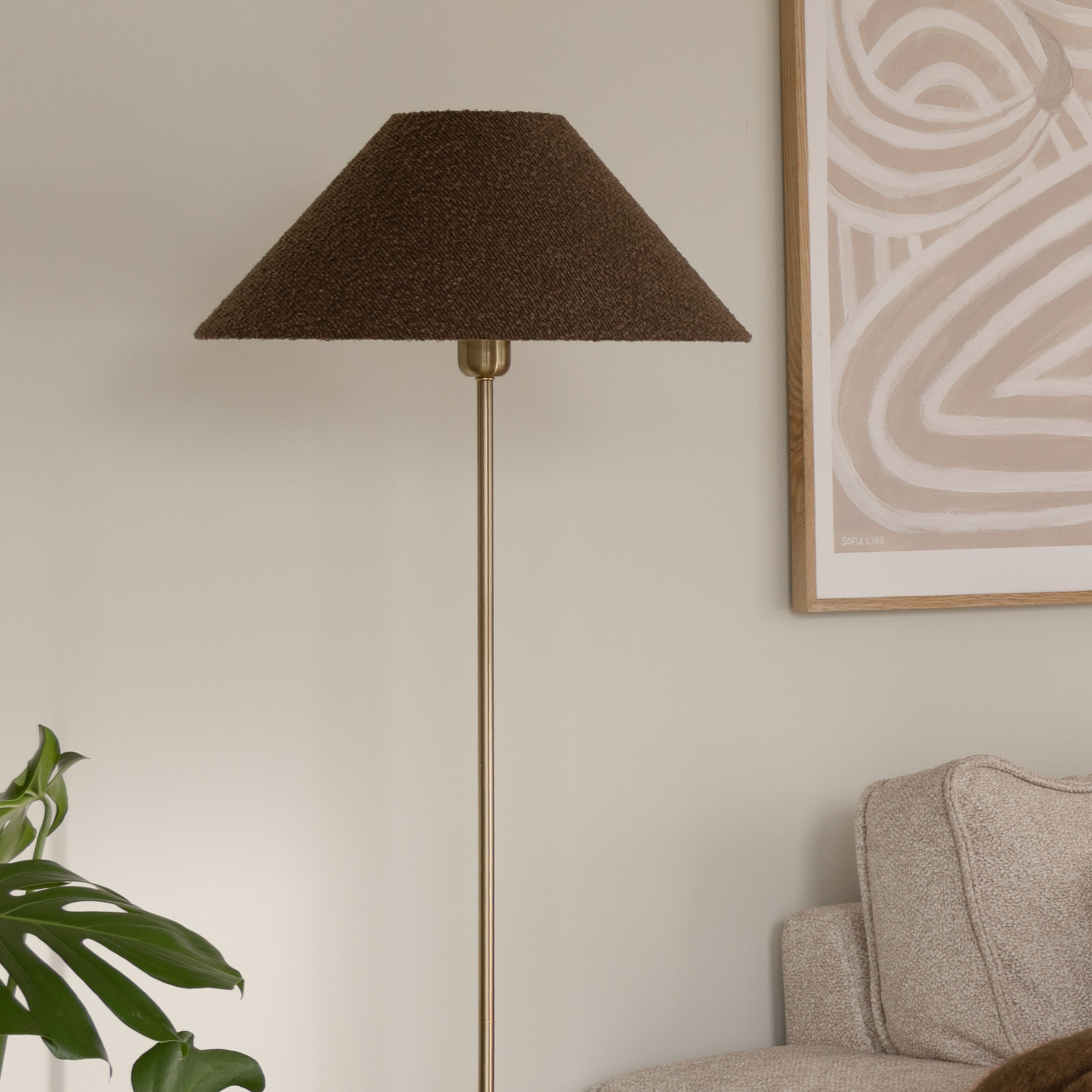 Iris Stehleuchte braun/messing Textil - Globen Lighting Iris Stehleuchte braun/messing Textil - Globen Lighting