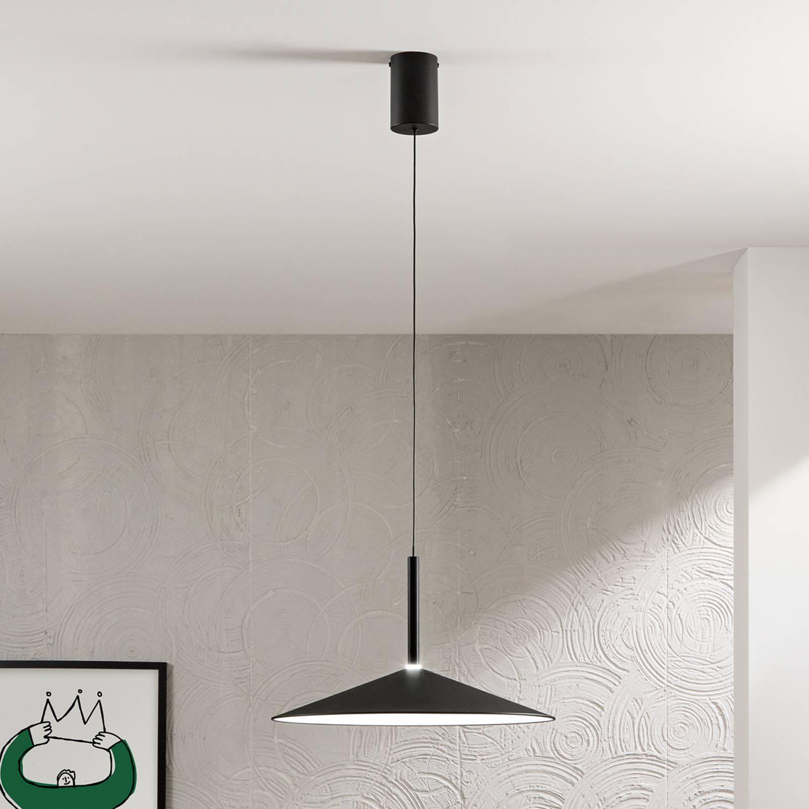 Luce Ambiente Design LED-hänglampa Khan, svart, Ø 48 cm, metall, CCT
