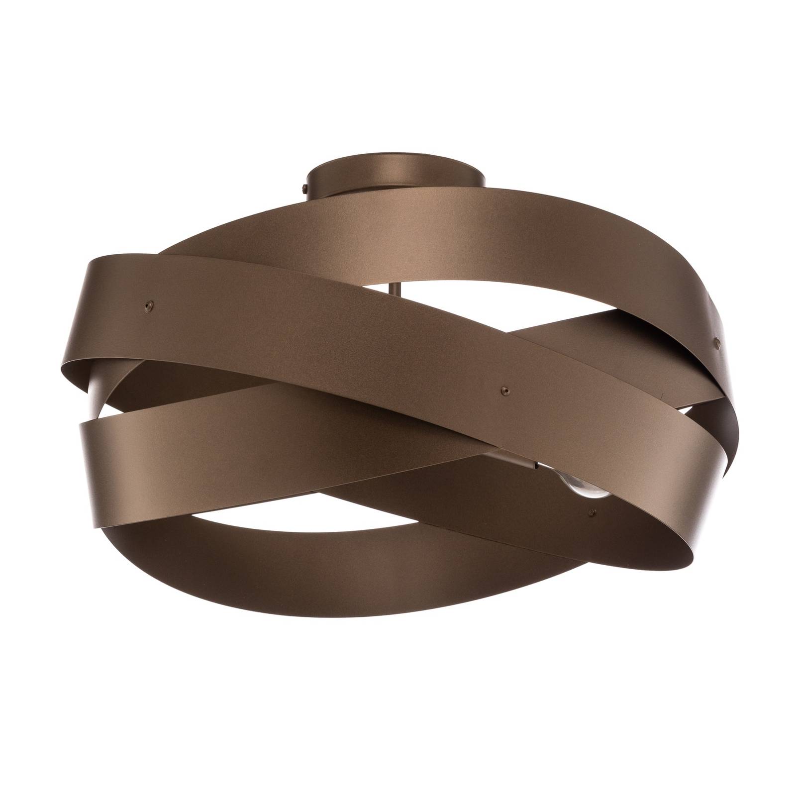 Euluna Deckenleuchte Tornado, kaffeebraun, Ø 50 cm