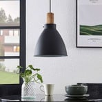 Lámpara colgante Trebale Negro/Madera - Lindby