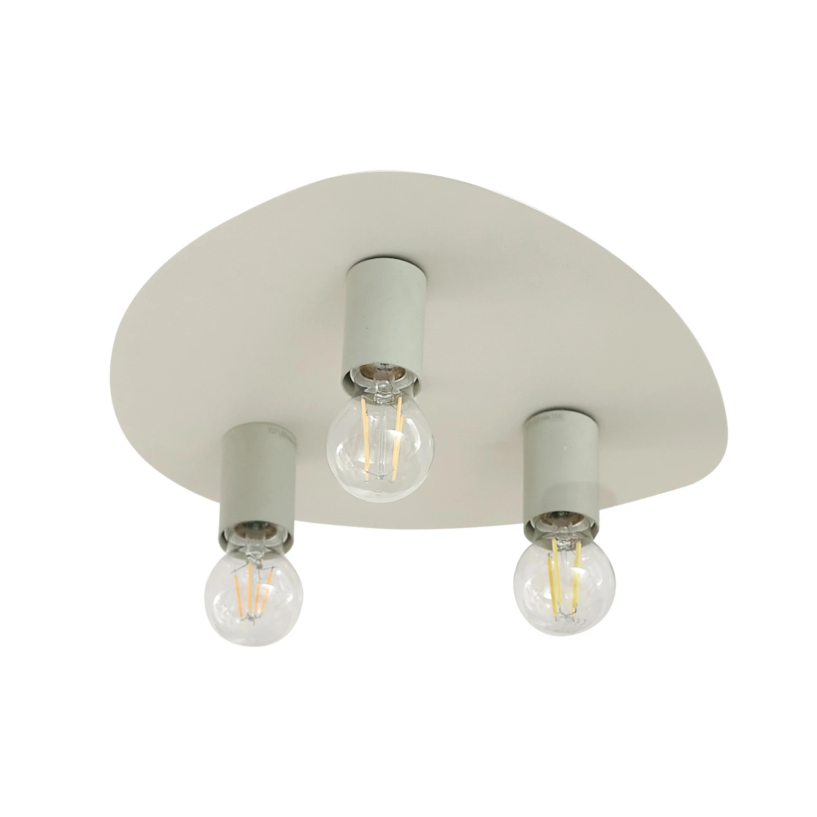 Lindby Tommen ceiling light, cream/green, iron, 35 x 37.2 cm