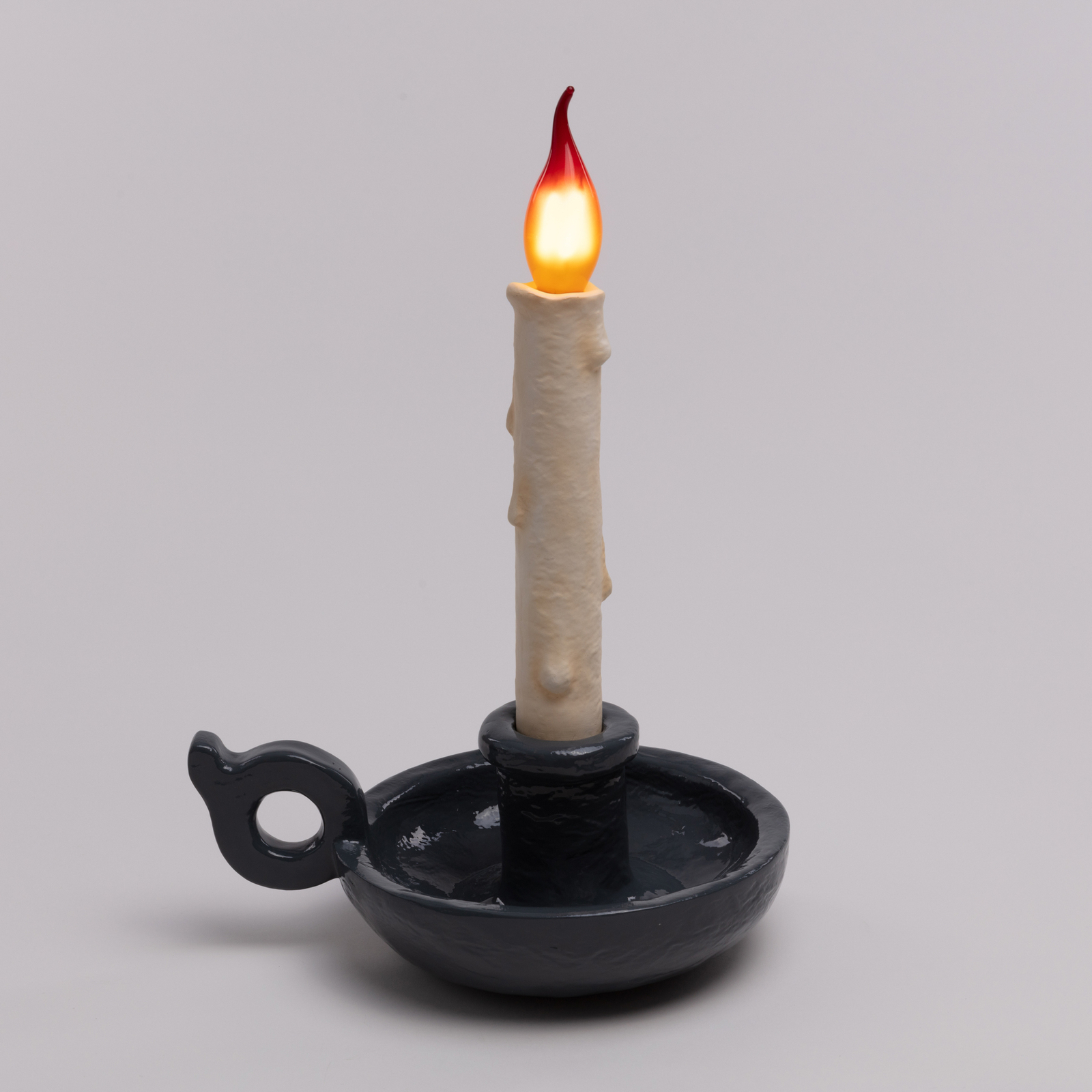 SELETTI Grimm Bugia декоративна настолна лампа с форма на свещ сива
