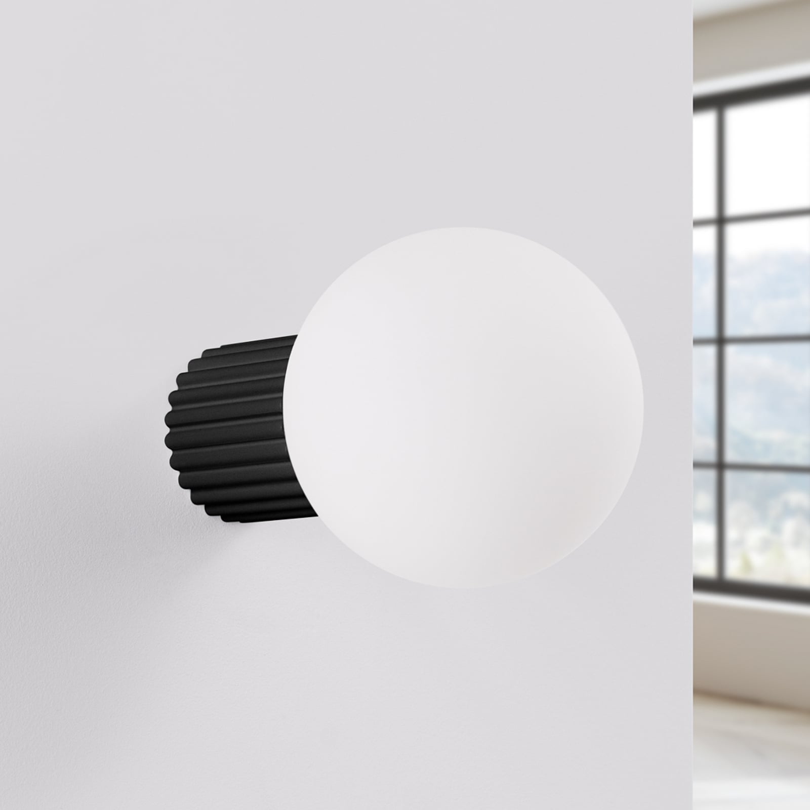 ORBI fali lámpa, fekete üveg/fém Ø 12 cm IP44 G9 - SOLLUX