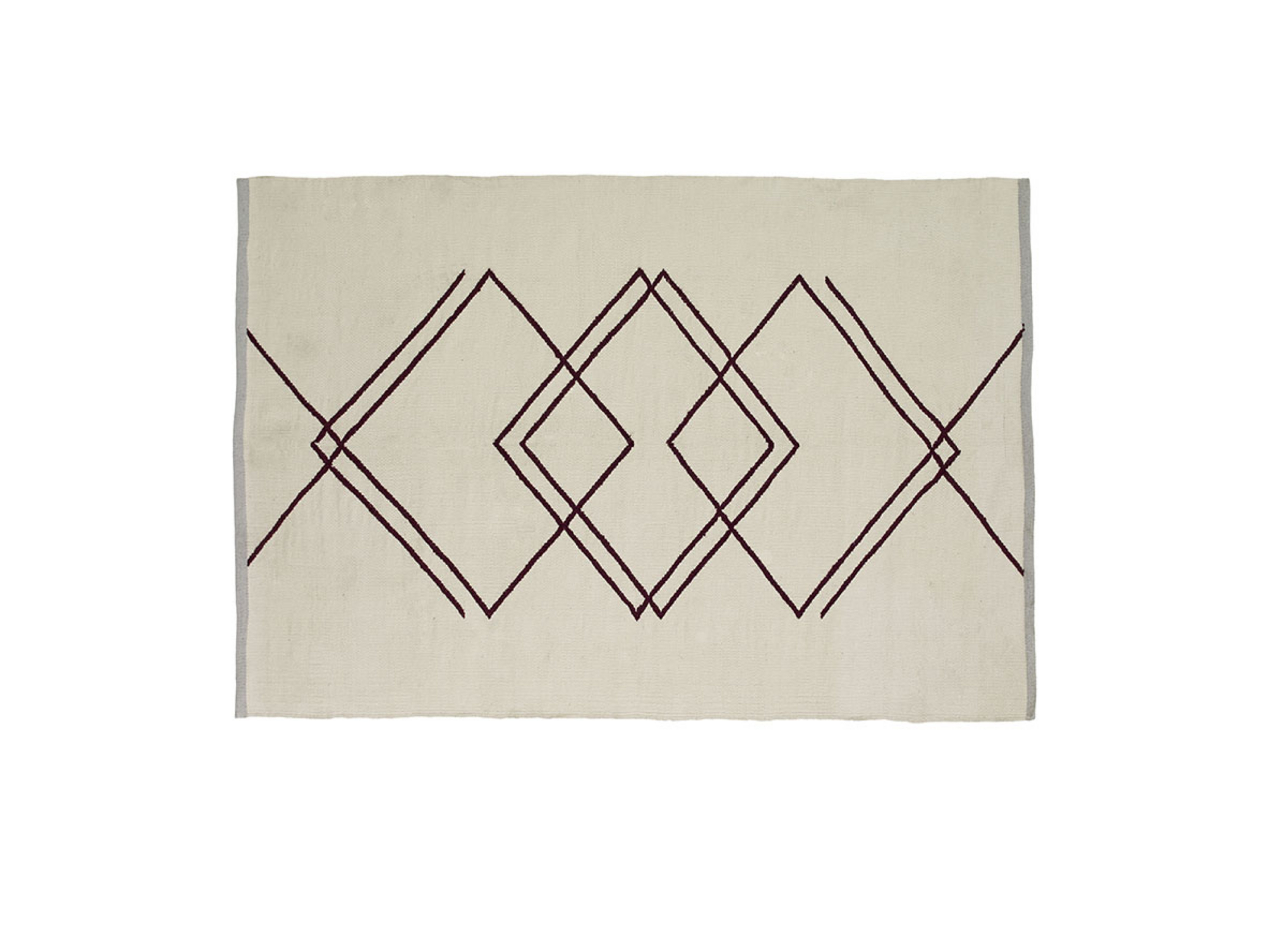 Rhomb Koberec 120x180 White/Burgundy - Hübsch