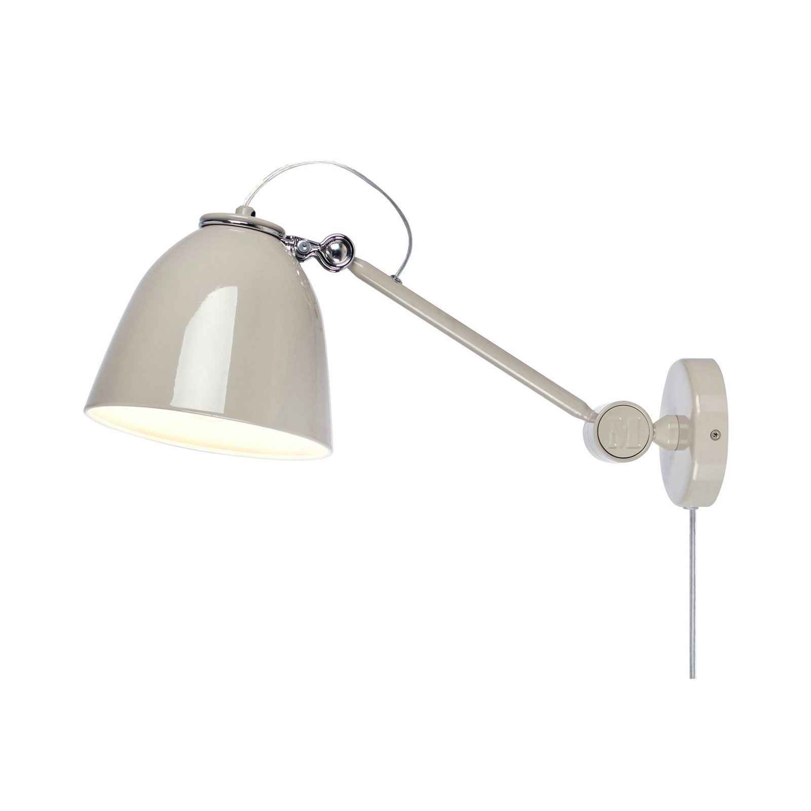 Applique Tilt, greige, sporgenza 47 cm, metallo