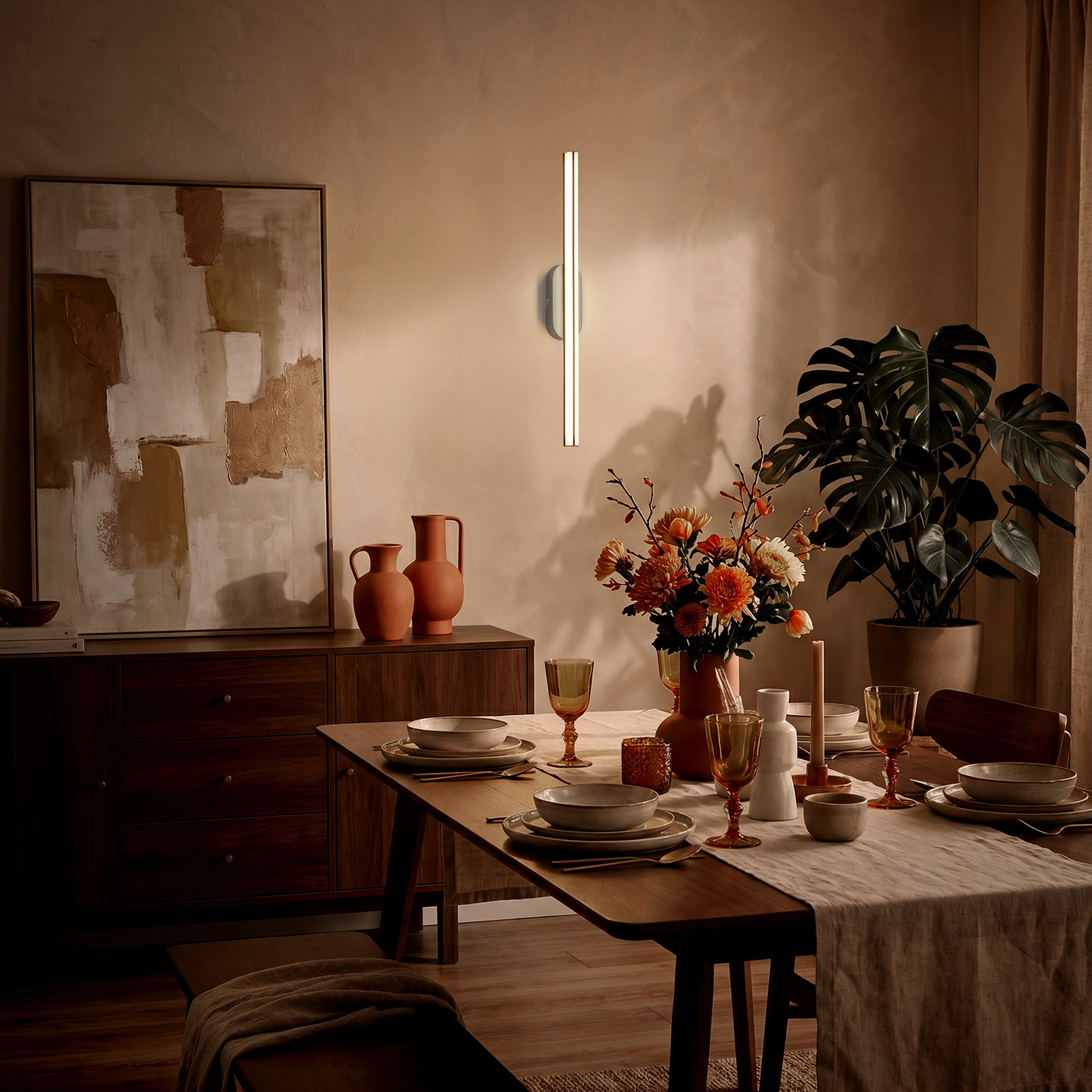Ruth LED wall light, light grey/brown, height 60 cm, 3,000 K Ruth LED wall light, light grey/brown, height 60 cm, 3,000 K