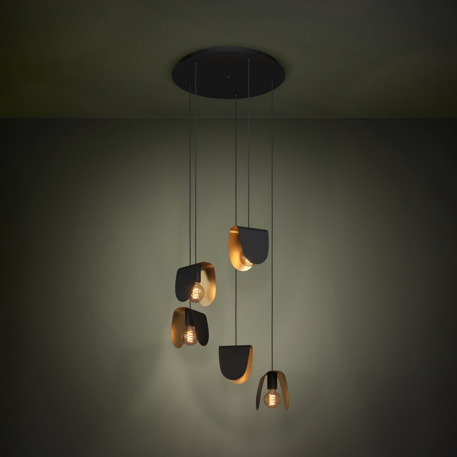 EGLO Stars Of Light Żyrandol Serenara, 5-punktowa, czarno-złoty EGLO Stars Of Light Żyrandol Serenara, 5-punktowa, czarno-złoty