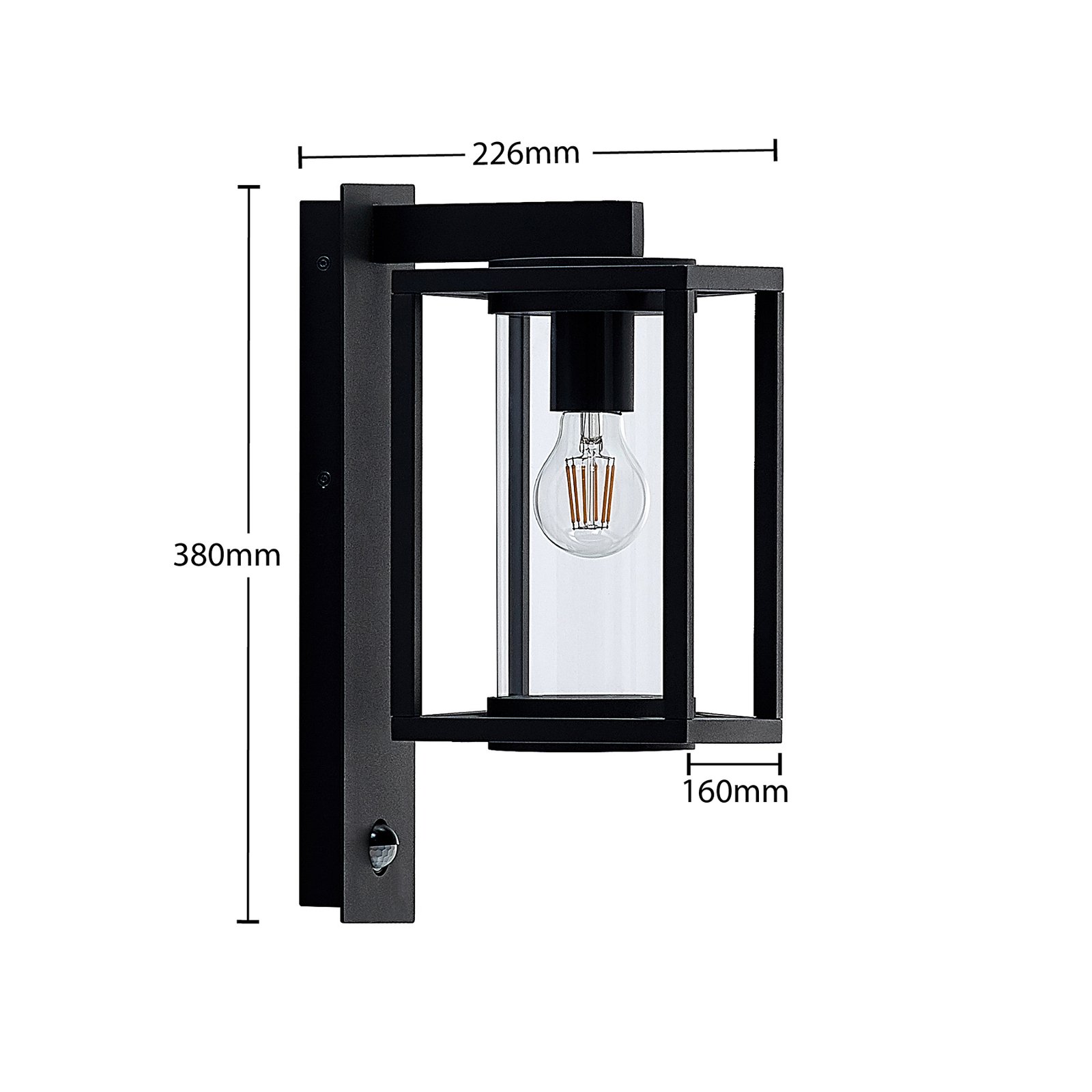 Lucande Außenwandlampe Ferda, 2er-Set, anthrazit Sensor IP44
