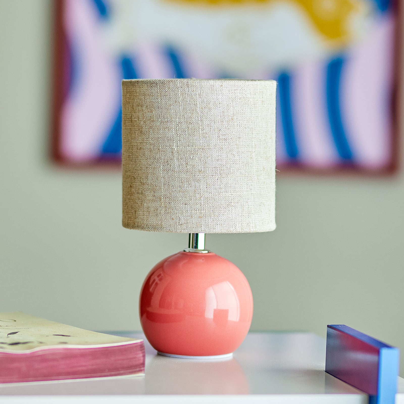 Valdis Tischlampe, rose/beige, 24cm, Keramik - Bloomingville Valdis Tischlampe, rose/beige, 24cm, Keramik - Bloomingville