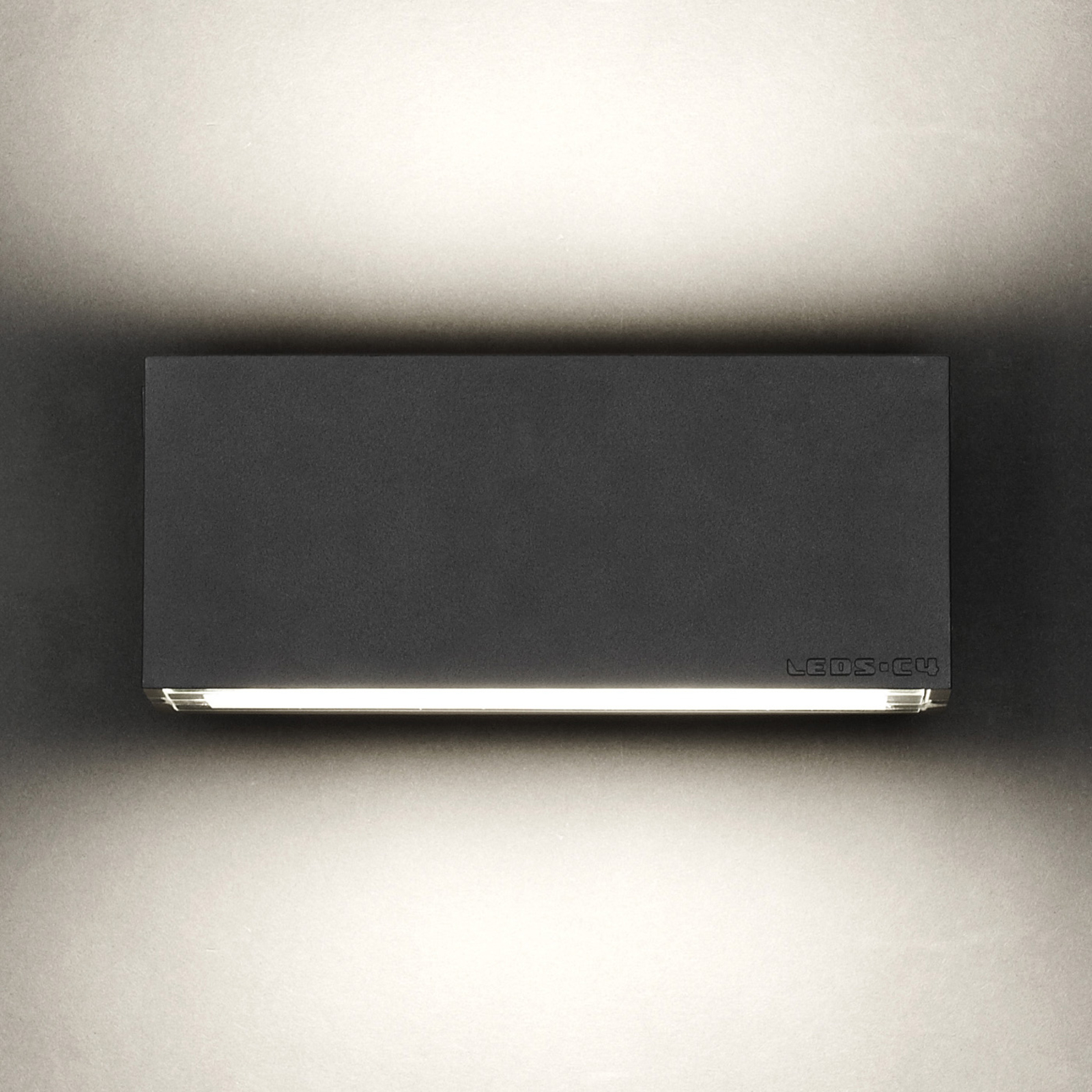 LEDS-C4 Afrodita outdoor wall lamp, up/down anthracite, aluminium, glass, 17.5 W, energy efficiency: A+, W: 22 cm, H: 9 cm