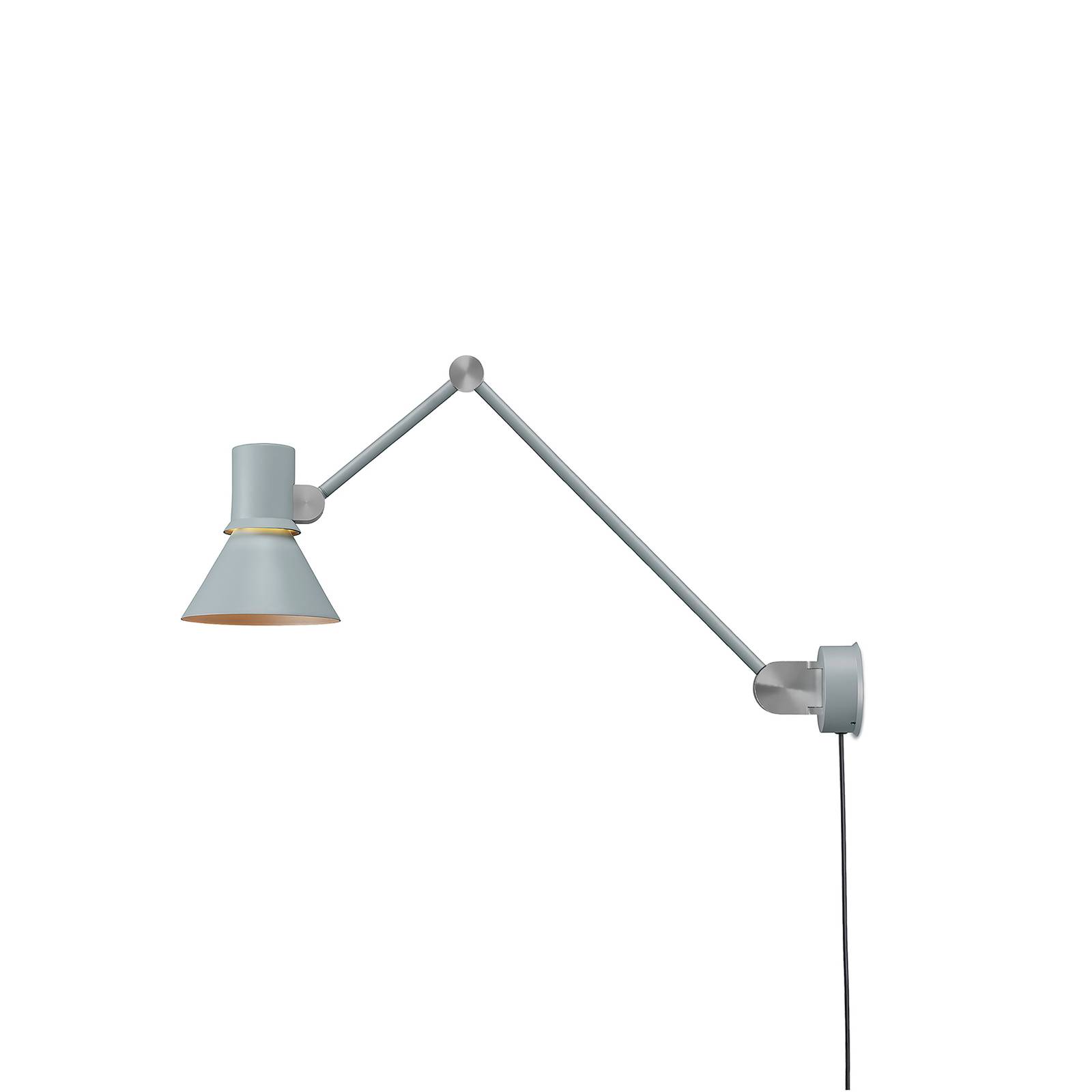 Anglepoise Type 80 W3 wall lamp, plug, misty grey, for Living / Dining Room, steel, aluminium, E27, 6 W, W: 14.5 cm, H: 16 cm