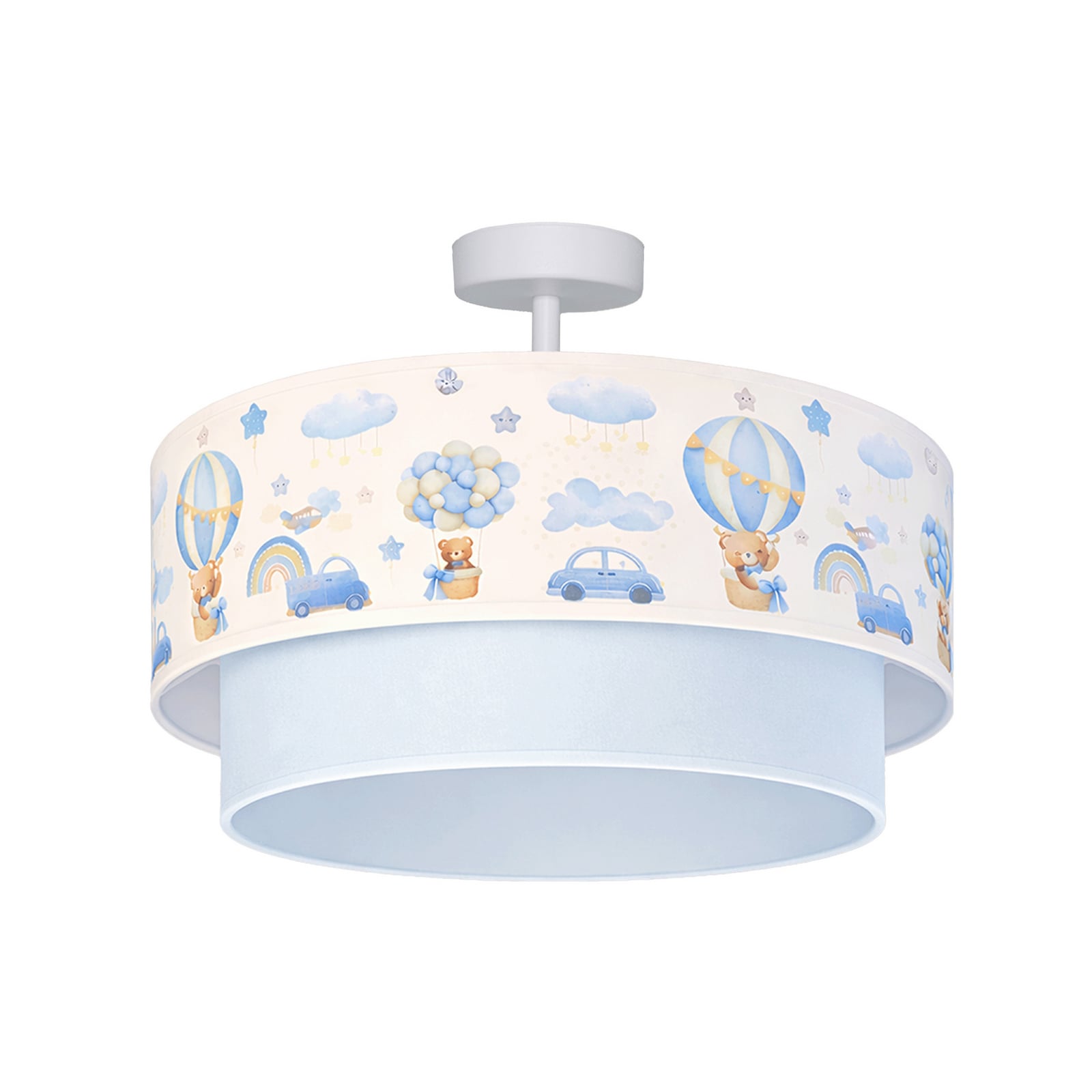 Plafonnier pour enfant style bohème, bleu clair/multicolore, Ø 40 cm, en tissu Plafonnier pour enfant style bohème, bleu clair/multicolore, Ø 40 cm, en tissu