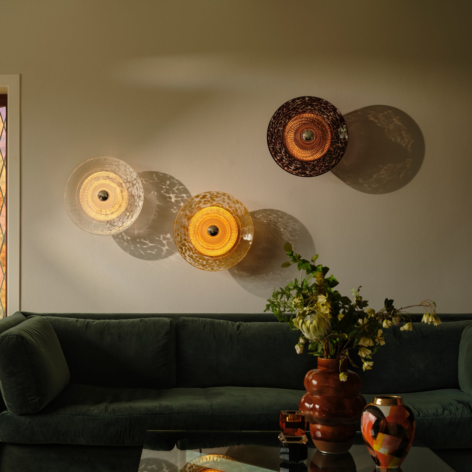 Disco Rama wall light, amber, glass, E27 - DESIGN BY US Disco Rama wall light, amber, glass, E27 - DESIGN BY US