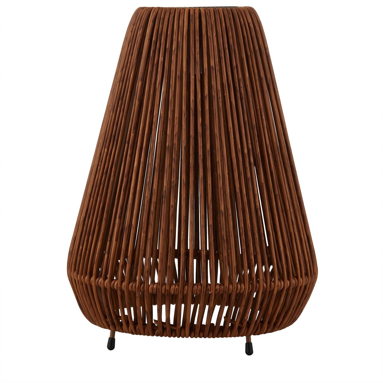 Lindby LED-Solarleuchte Amaria, Rattan, dunkel, Ø 27 cm