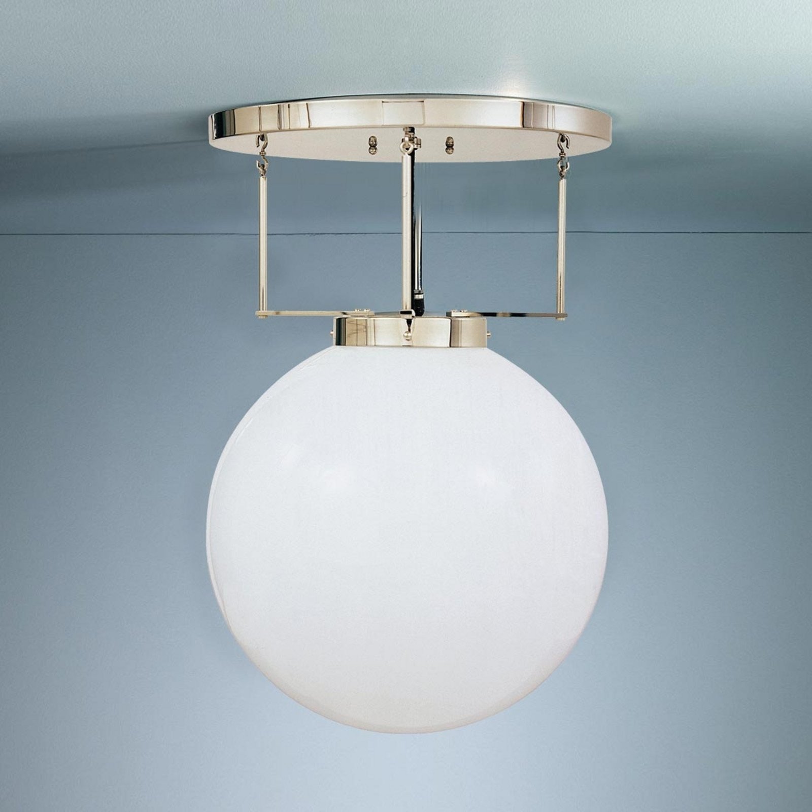 TECNOLUMEN DMB 26 plafonieră alamă 35 cm - Camera de zi / sufragerie - design - alb-opal alamă - Sticlă