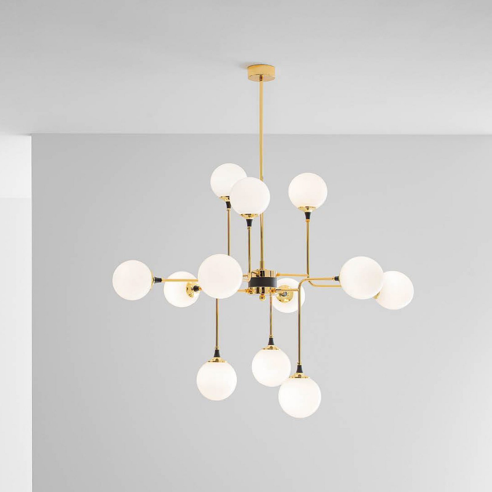Stilnovo lampa wisząca Galassia, kolor złoty, Ø 120 cm, 12-punktowa.