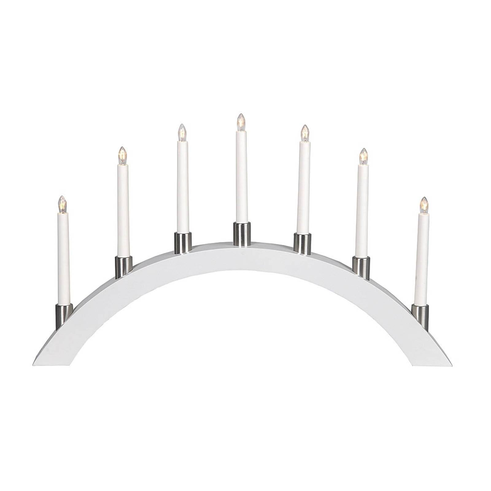 STAR TRADING Arco de velas LED - 7 velas - blanco, plata - Madera