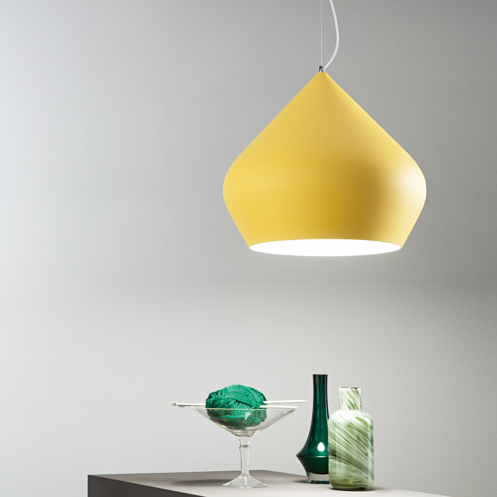Luce Ambiente Design Lampă suspendată Tholos galben/alb Ø 52 cm metal - Camera de zi / sufragerie - Modern - galben alb