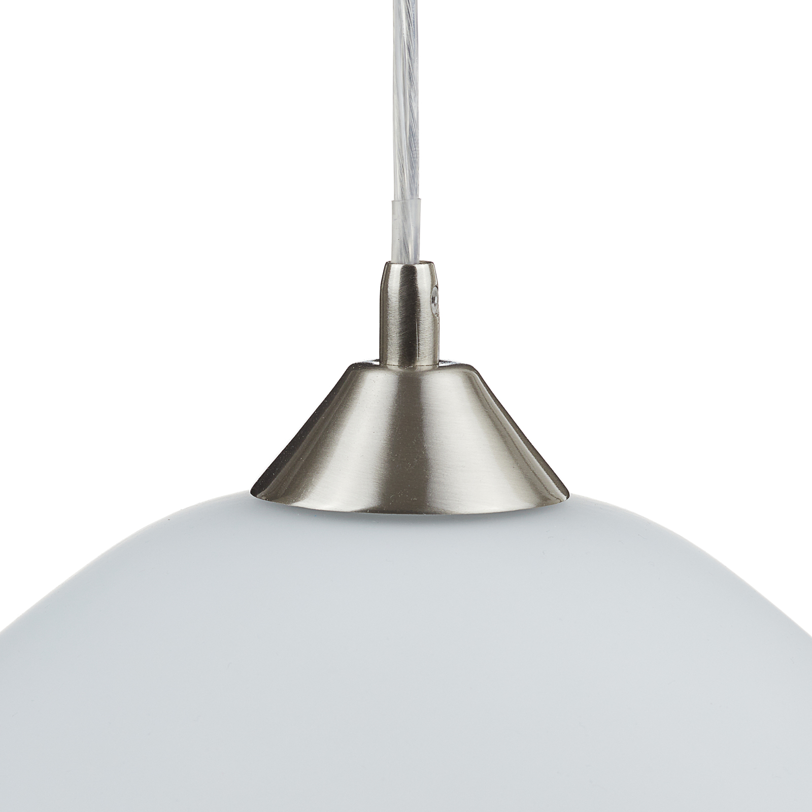 Stijlvolle opaalglas-hanglamp LOISA - nikkel