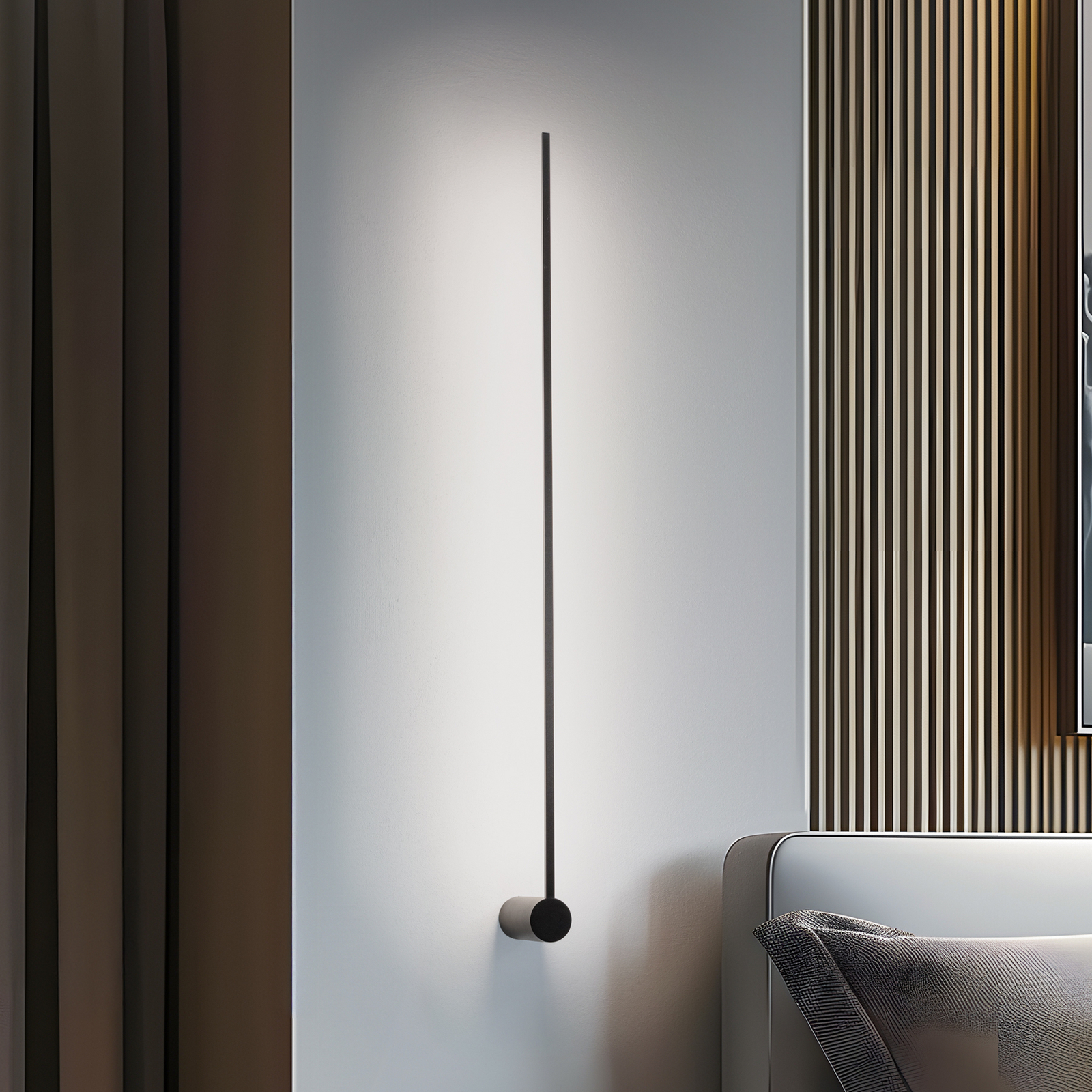 LED wall light Arm L, 105 cm high, black, metal