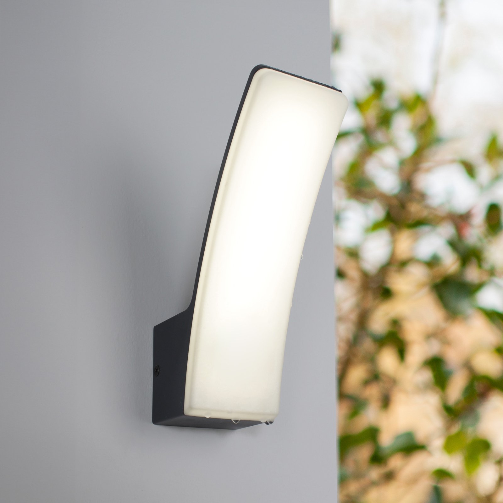 LED outdoor wall light Cairo, anthracite, plastic