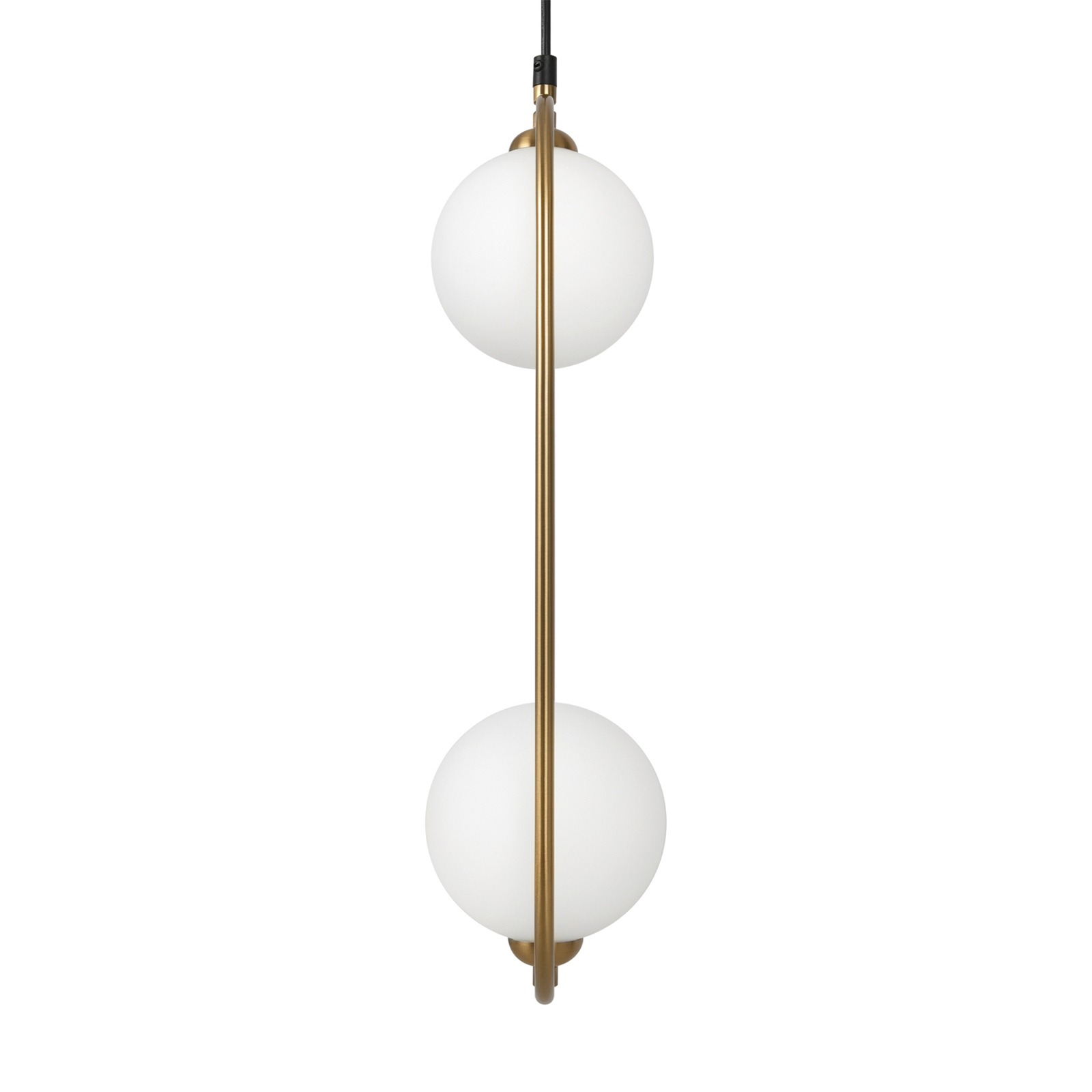 Maytoni Ring hanging light 2-bulb brass/white