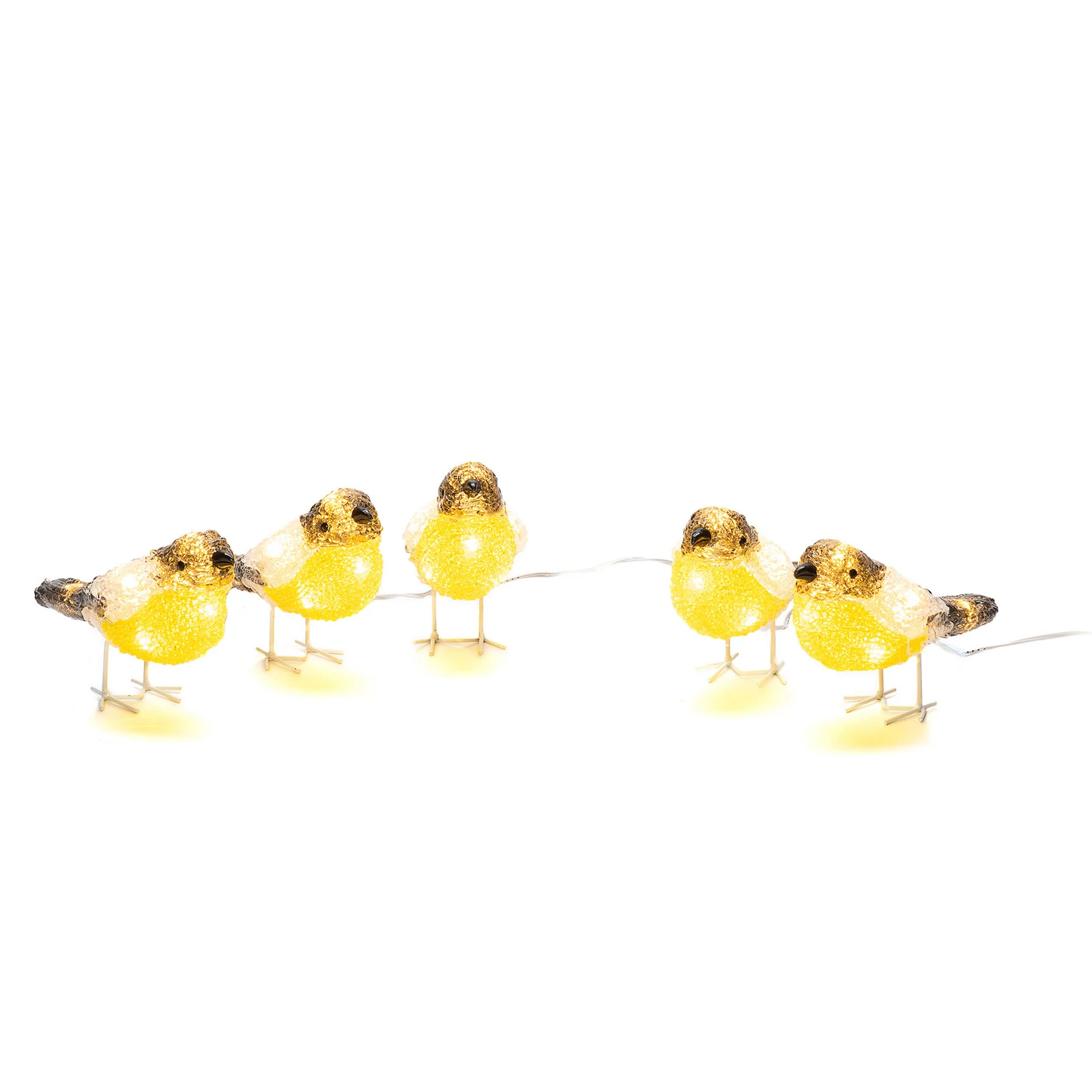 Figurine de păsări iluminate cu LED-uri pentru exterior, set de 5