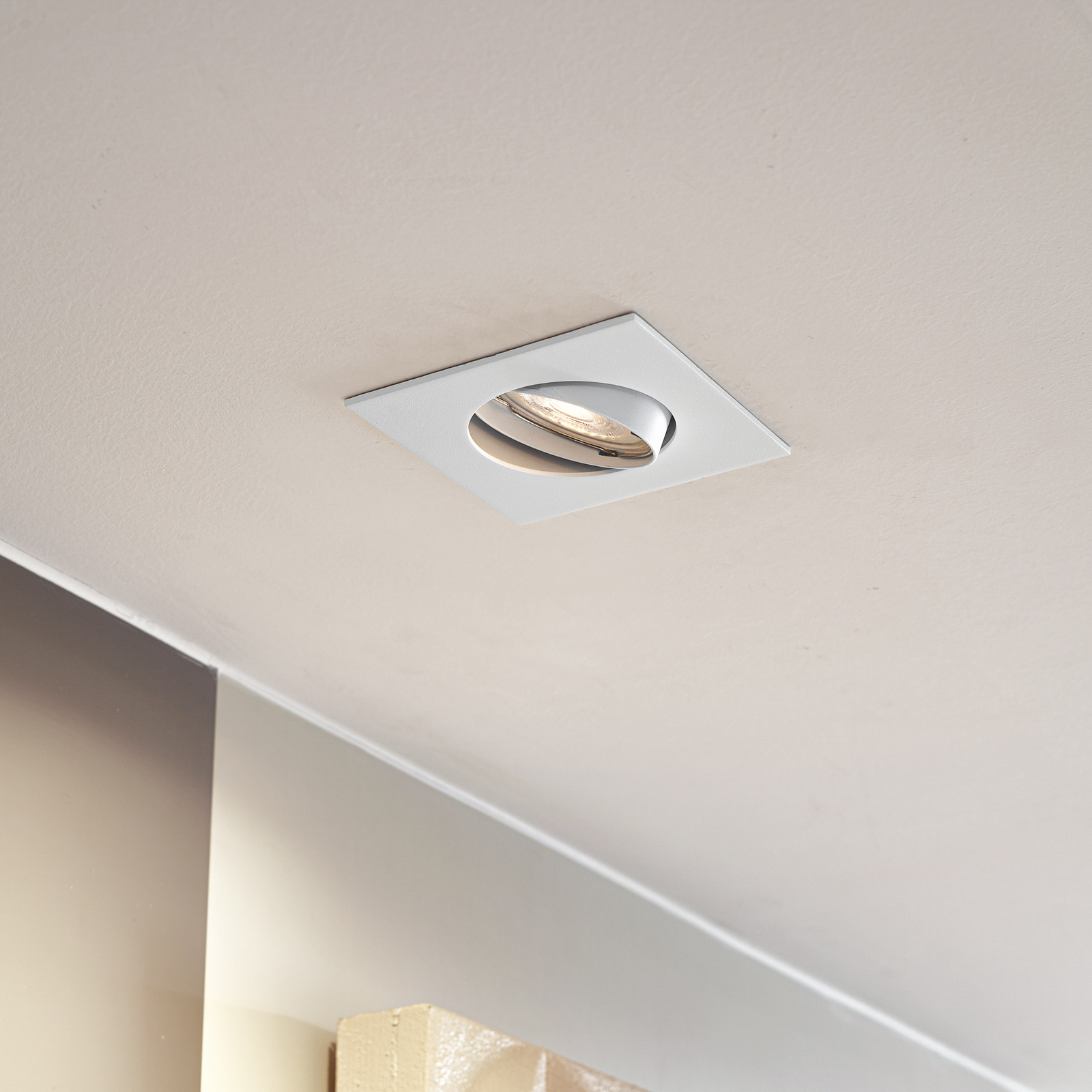 PRIOS inbouwlamp Fibur, wit, 9 cm, GU10, set van 10