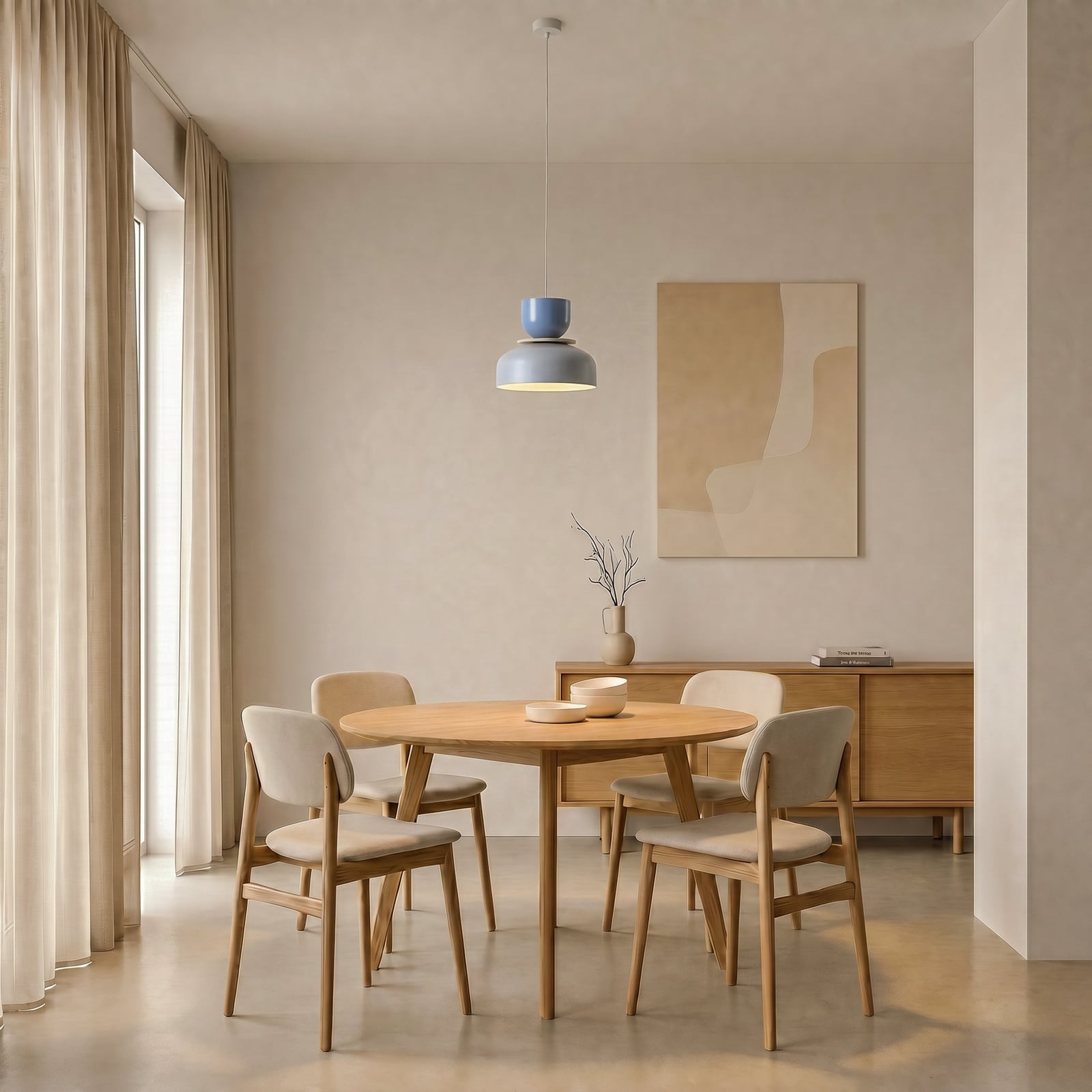 Hanglamp Uto, grijs/blauw, Ø 30 cm, metaal Hanglamp Uto, grijs/blauw, Ø 30 cm, metaal