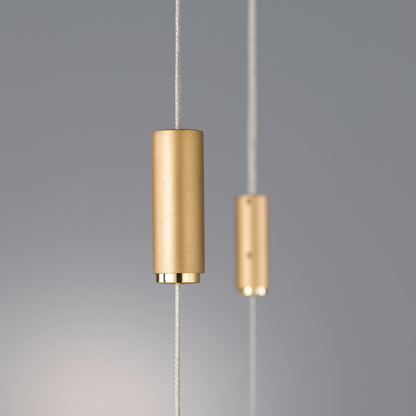 Quitani LED hanglamp Tolu, lengte 139 cm, messing